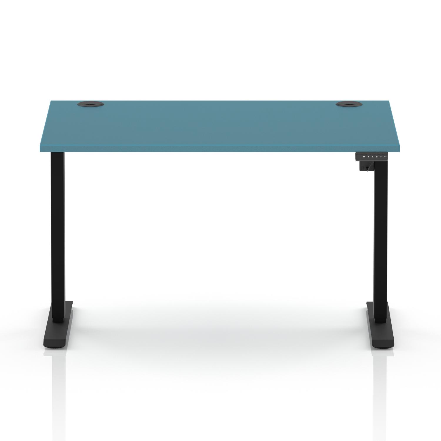 Air Lite 1200 x 800mm Height Adjustable Office Desk Dark Teal Top Cable Ports Black Leg Air Lite 1200 x 800mm Height Adjustable Office Desk Dark Teal Top Cable Ports Black Leg