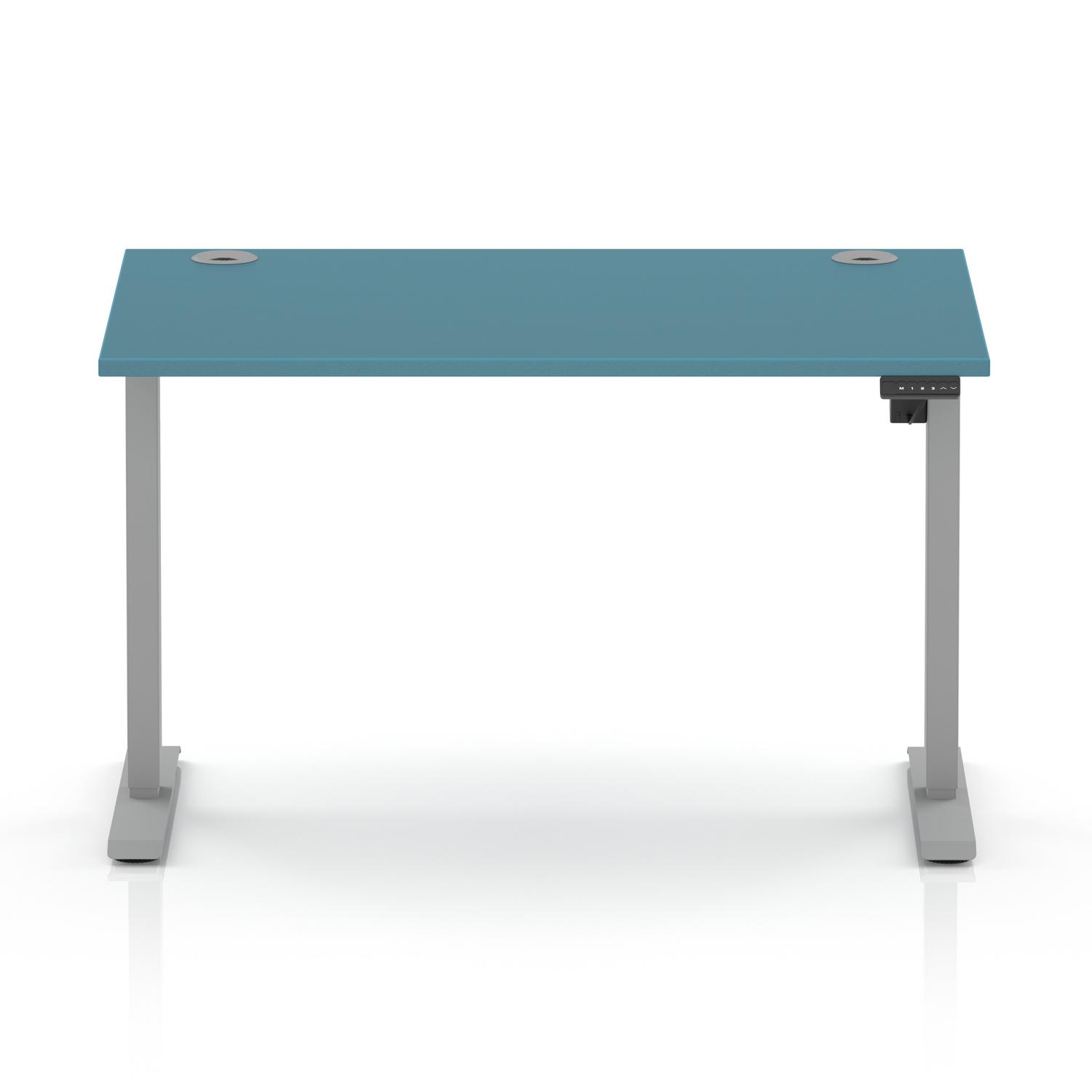 Air Lite 1200 x 800mm Height Adjustable Office Desk Dark Teal Top Cable Ports Silver Leg Air Lite 1200 x 800mm Height Adjustable Office Desk Dark Teal Top Cable Ports Silver Leg