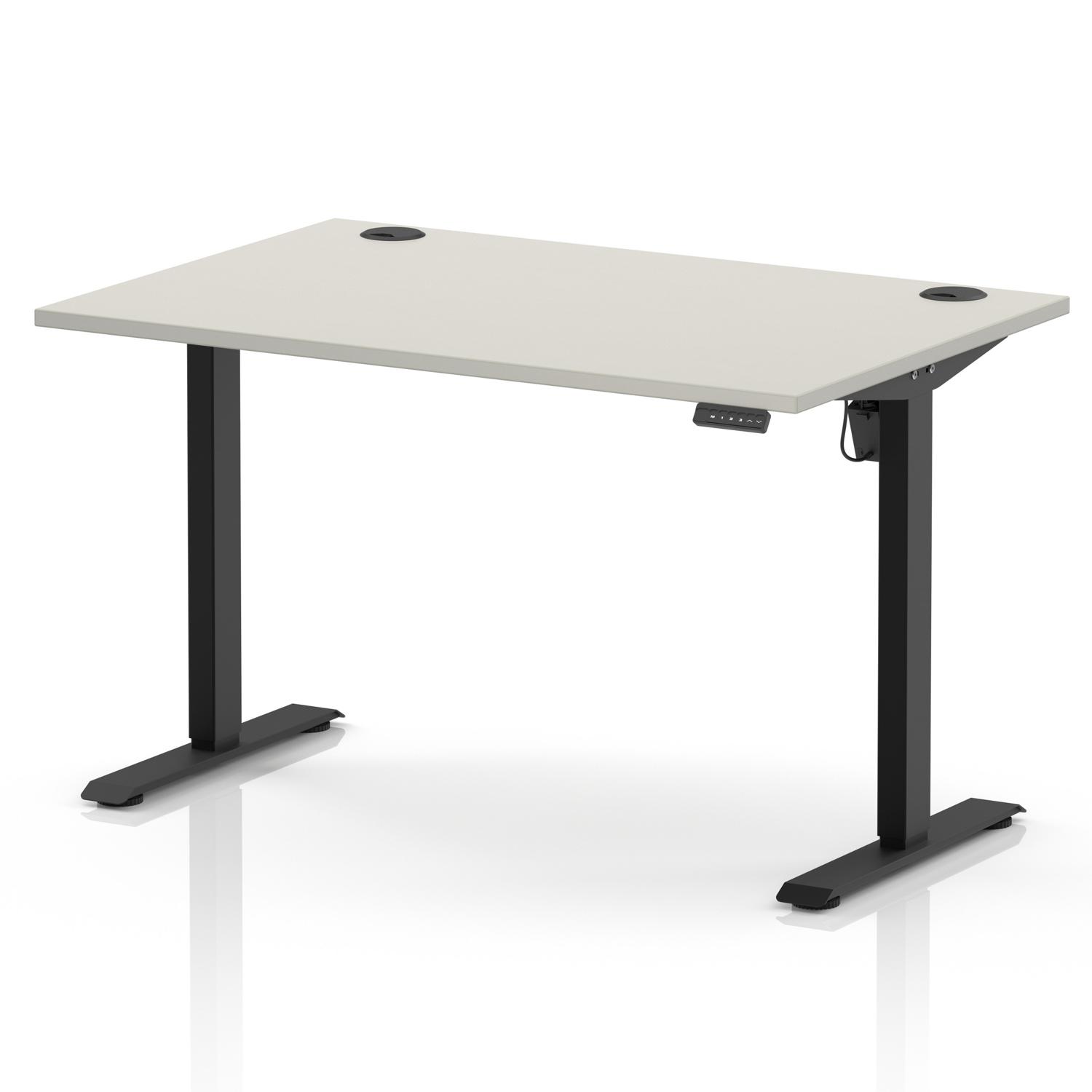 Air Lite 1200 x 800mm Height Adjustable Office Desk Dove Grey Top Cable Ports Black Leg Air Lite 1200 x 800mm Height Adjustable Office Desk Dove Grey Top Cable Ports Black Leg
