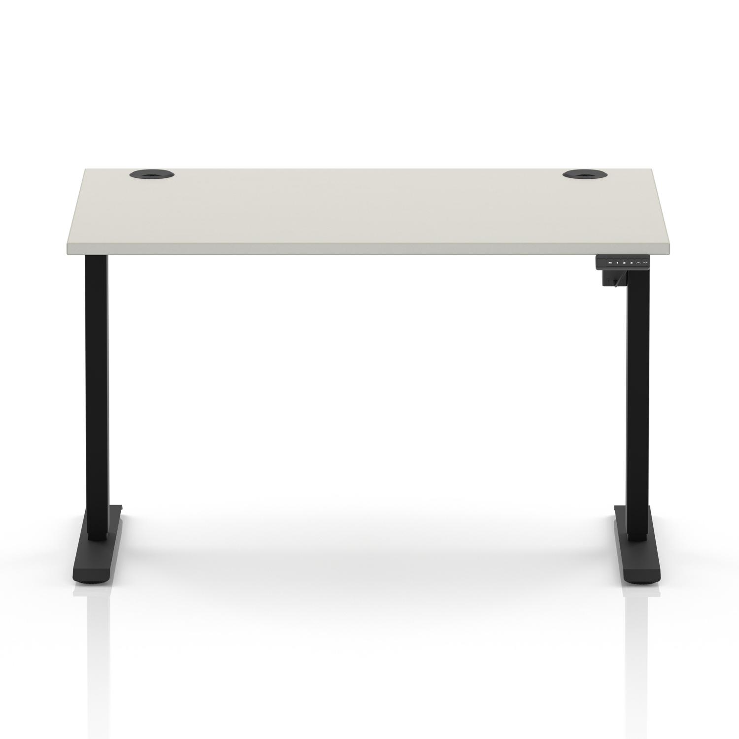 Air Lite 1200 x 800mm Height Adjustable Office Desk Dove Grey Top Cable Ports Black Leg Air Lite 1200 x 800mm Height Adjustable Office Desk Dove Grey Top Cable Ports Black Leg