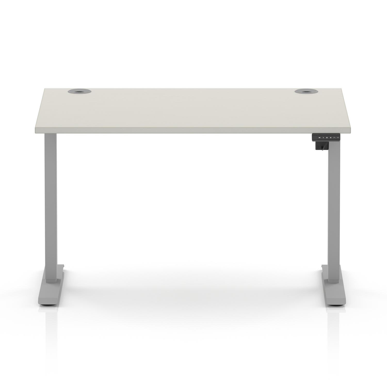 Air Lite 1200 x 800mm Height Adjustable Office Desk Dove Grey Top Cable Ports Silver Leg Air Lite 1200 x 800mm Height Adjustable Office Desk Dove Grey Top Cable Ports Silver Leg