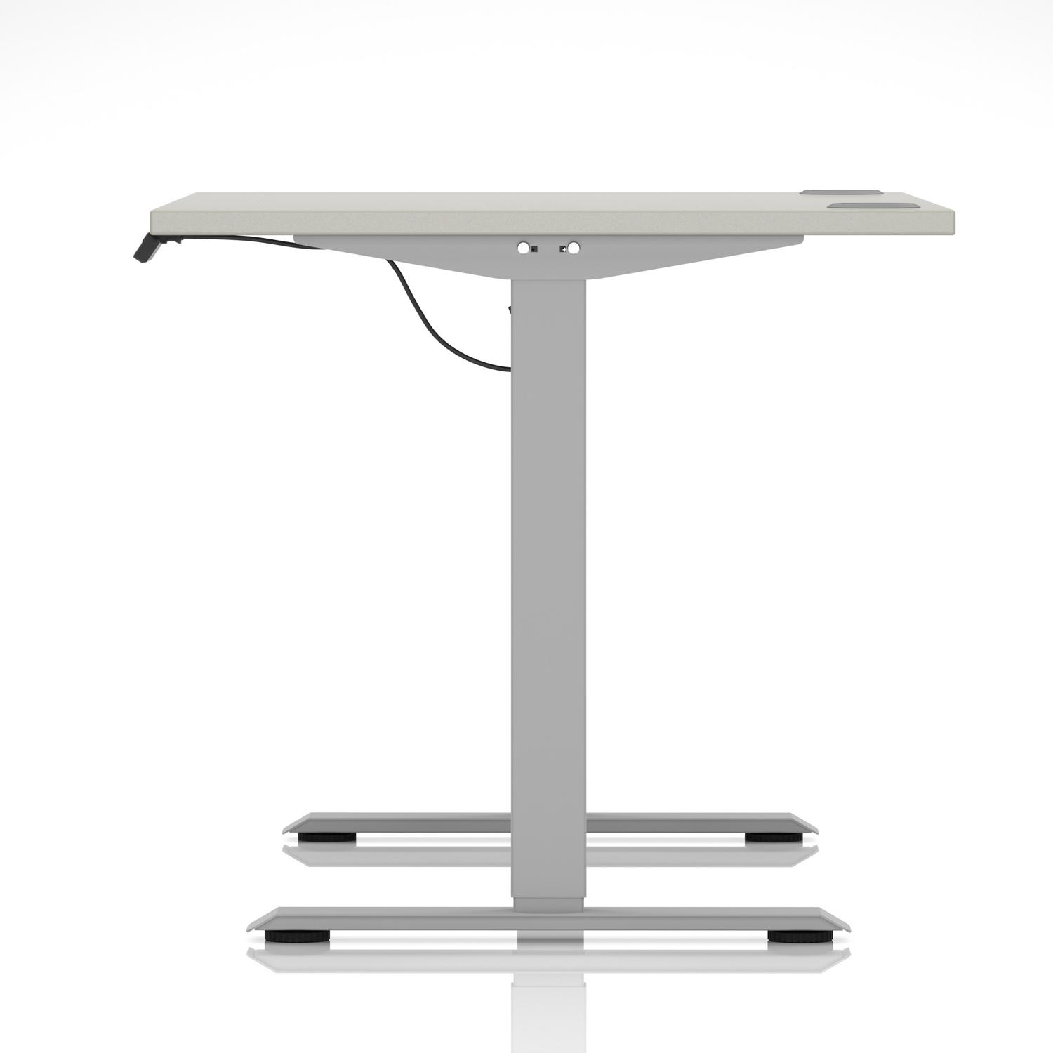 Air Lite 1200 x 800mm Height Adjustable Office Desk Dove Grey Top Cable Ports Silver Leg Air Lite 1200 x 800mm Height Adjustable Office Desk Dove Grey Top Cable Ports Silver Leg