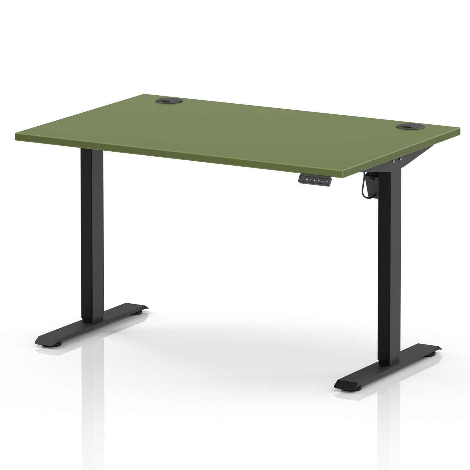 Air Lite 1200 x 800mm Height Adjustable Office Desk Moss Green Top Cable Ports Black Leg Air Lite 1200 x 800mm Height Adjustable Office Desk Moss Green Top Cable Ports Black Leg