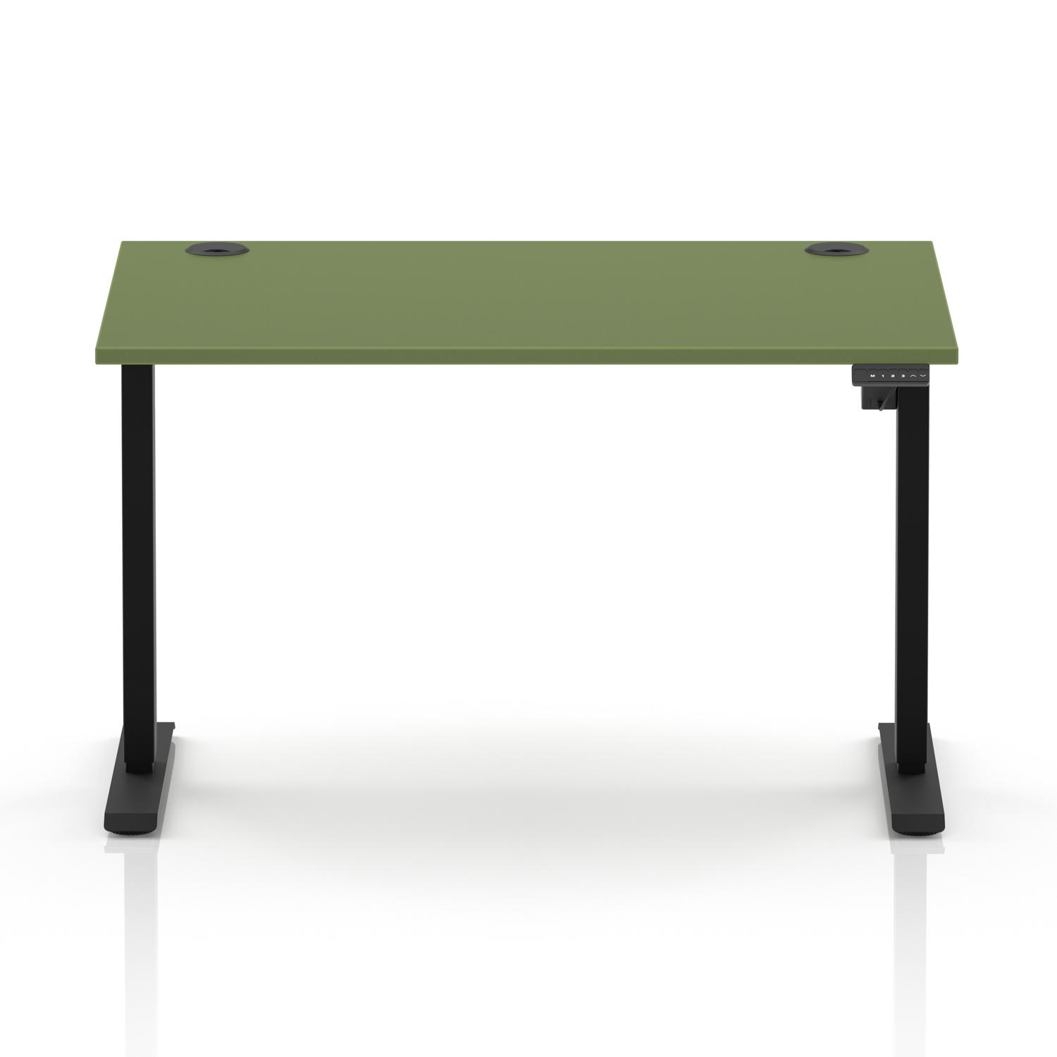 Air Lite 1200 x 800mm Height Adjustable Office Desk Moss Green Top Cable Ports Black Leg Air Lite 1200 x 800mm Height Adjustable Office Desk Moss Green Top Cable Ports Black Leg