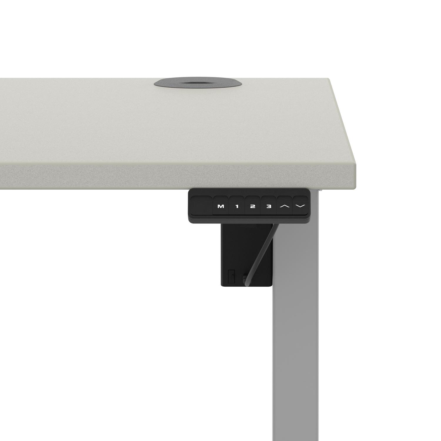 Air Lite 1400 x 800mm Height Adjustable Office Desk Dove Grey Top Cable Ports Silver Leg Air Lite 1400 x 800mm Height Adjustable Office Desk Dove Grey Top Cable Ports Silver Leg