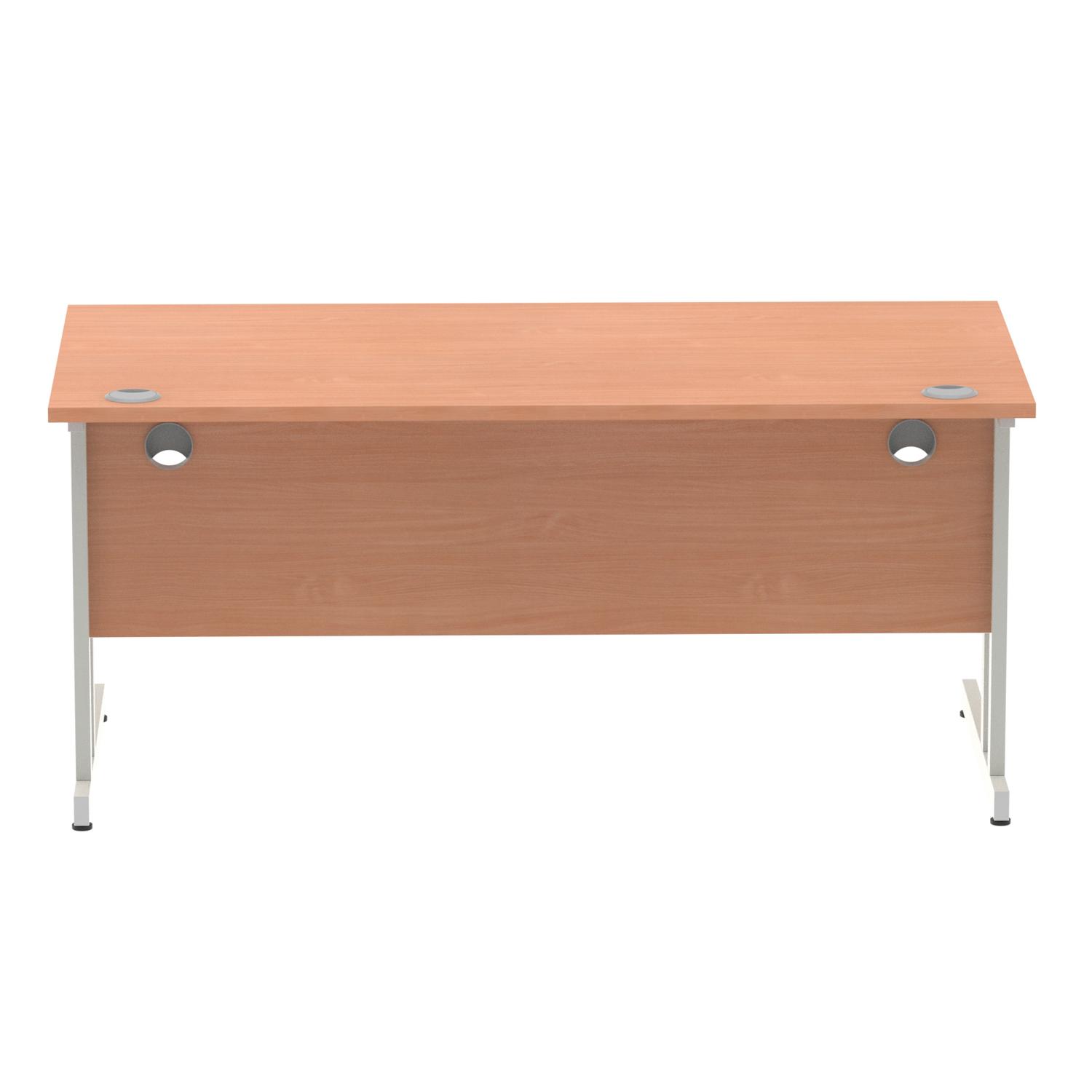 Impulse 1600 x 800mm Straight Office Desk Beech Top Silver Cantilever Leg