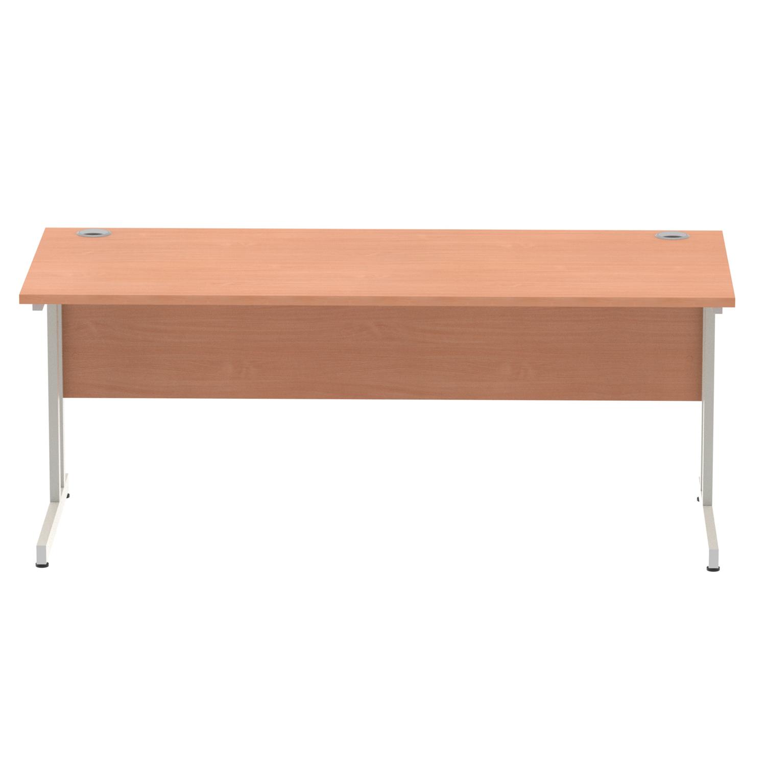 Impulse 1800 x 800mm Straight Office Desk Beech Top Silver Cantilever Leg