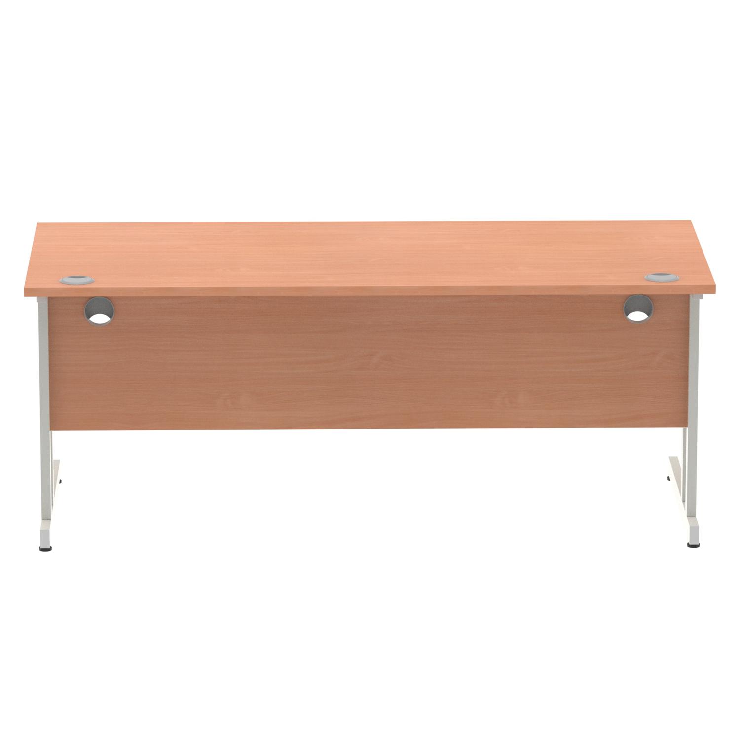 Impulse 1800 x 800mm Straight Office Desk Beech Top Silver Cantilever Leg