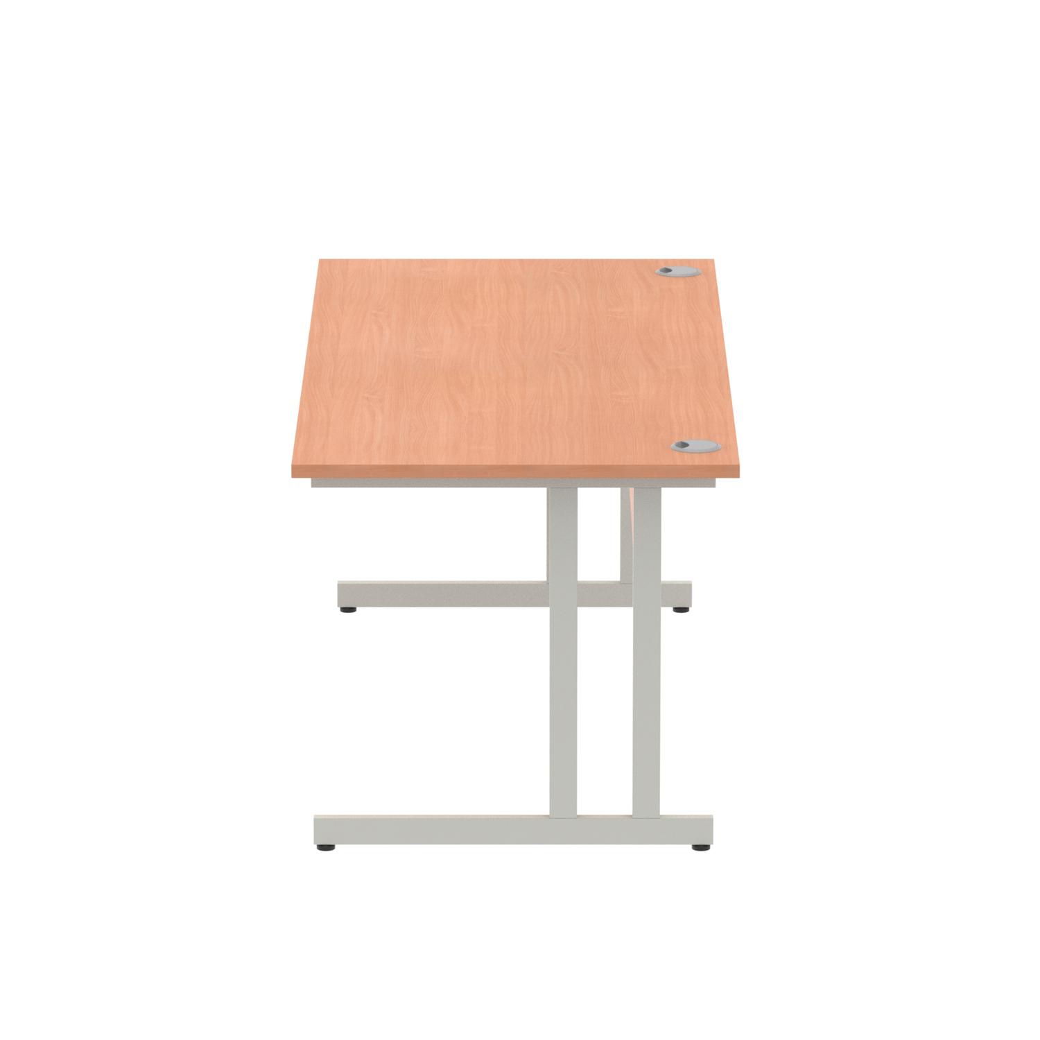 Impulse 1800 x 800mm Straight Office Desk Beech Top Silver Cantilever Leg