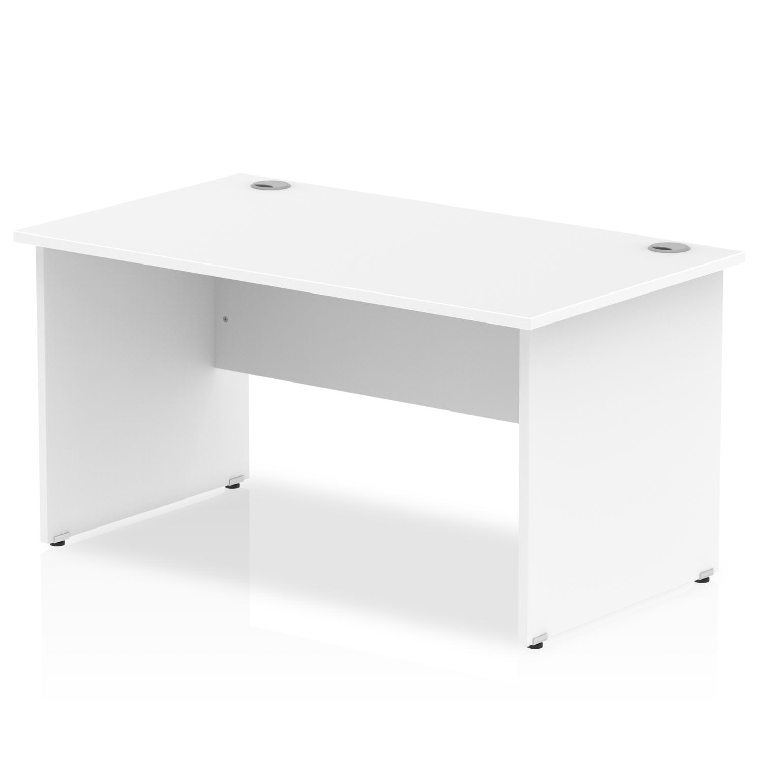 Impulse 1400 x 800mm Straight Office Desk White Top Panel End Leg Impulse 1400 x 800mm Straight Office Desk White Top Panel End Leg