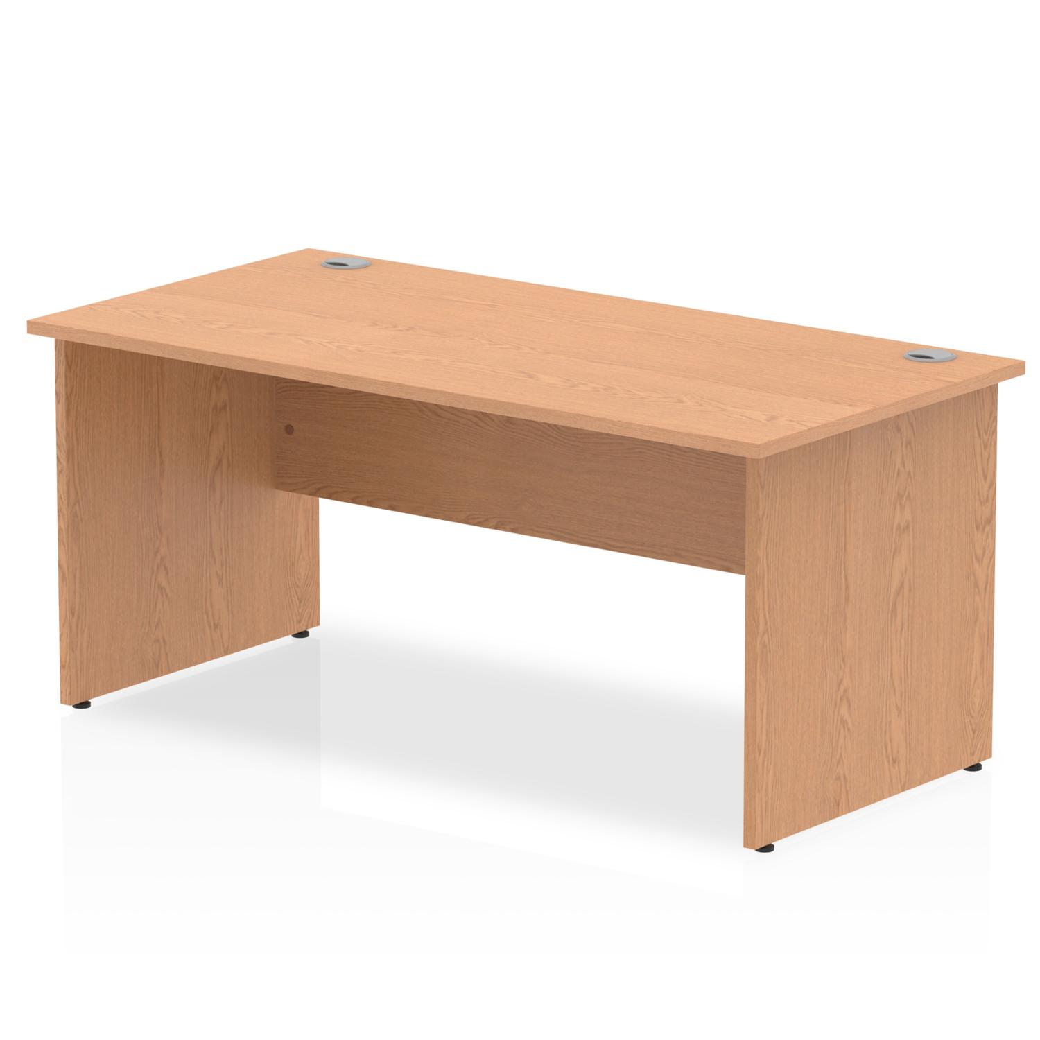 Impulse 1600 x 800mm Straight Office Desk Oak Top Panel End Leg