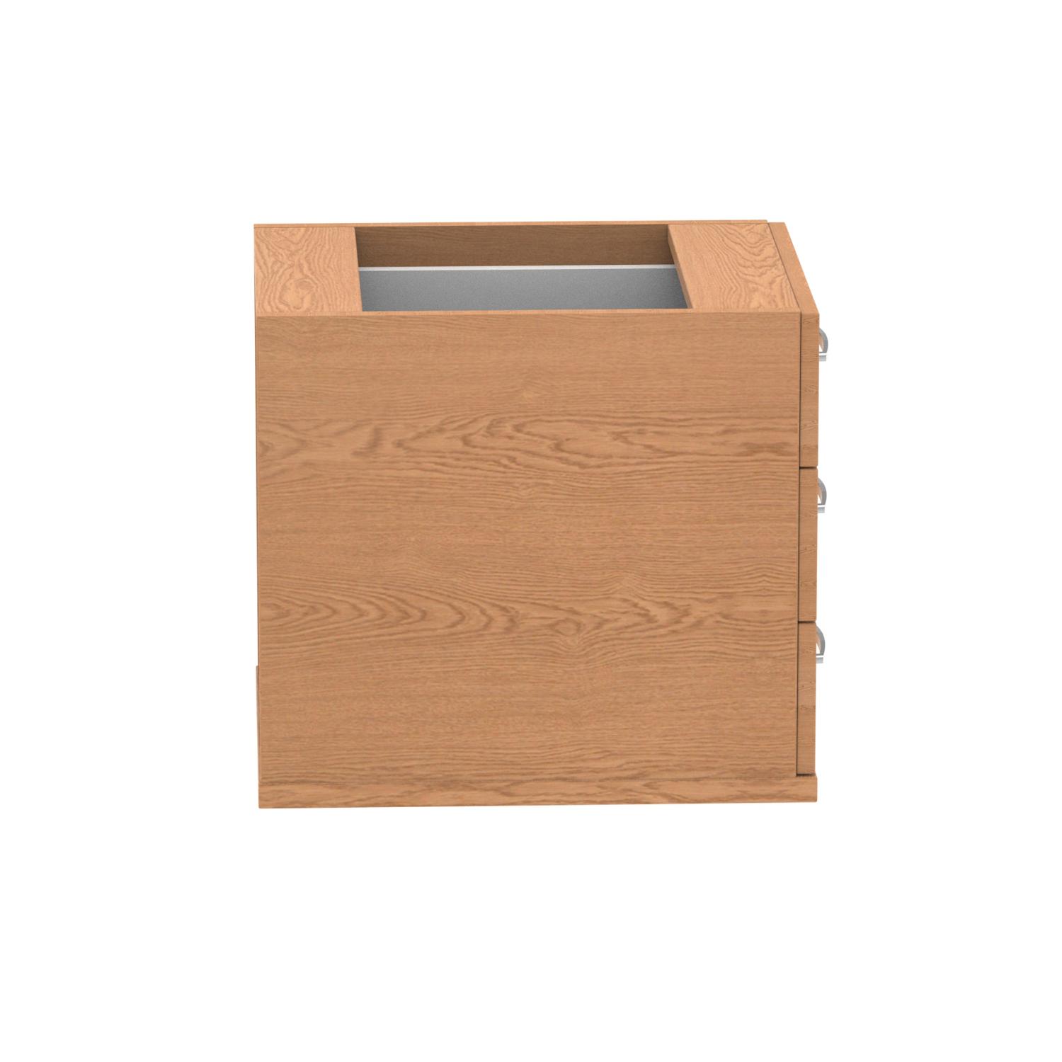 Impulse 3 Drawer Fixed Pedestal Oak