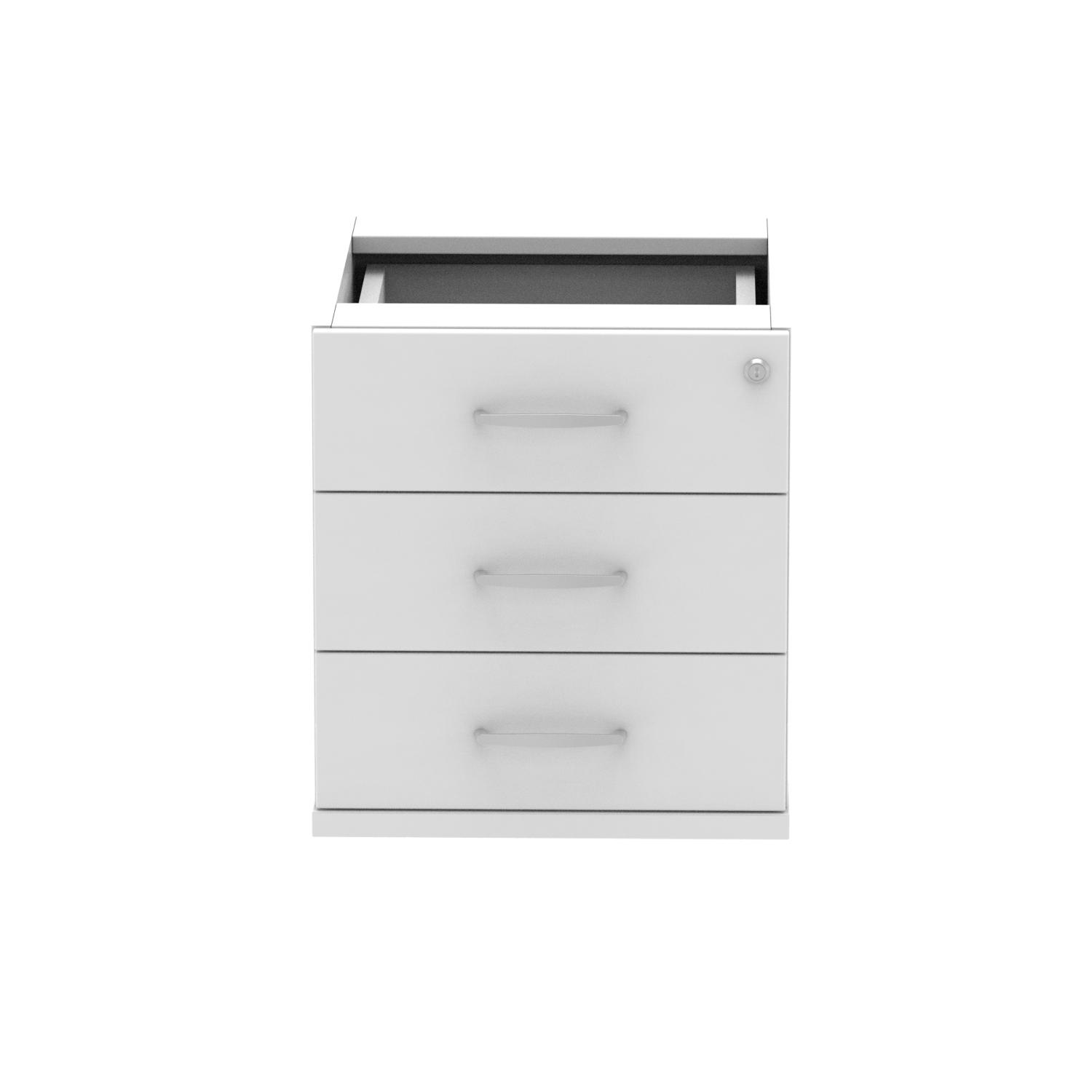 Impulse 3 Drawer Fixed Pedestal White