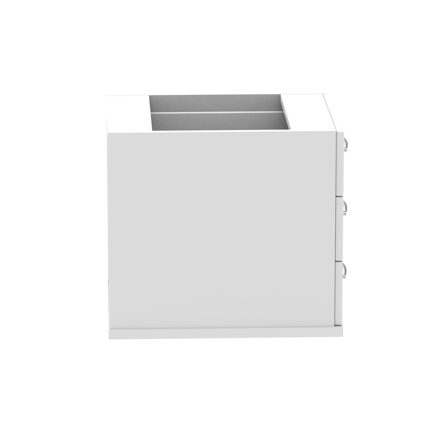 Impulse 3 Drawer Fixed Pedestal White