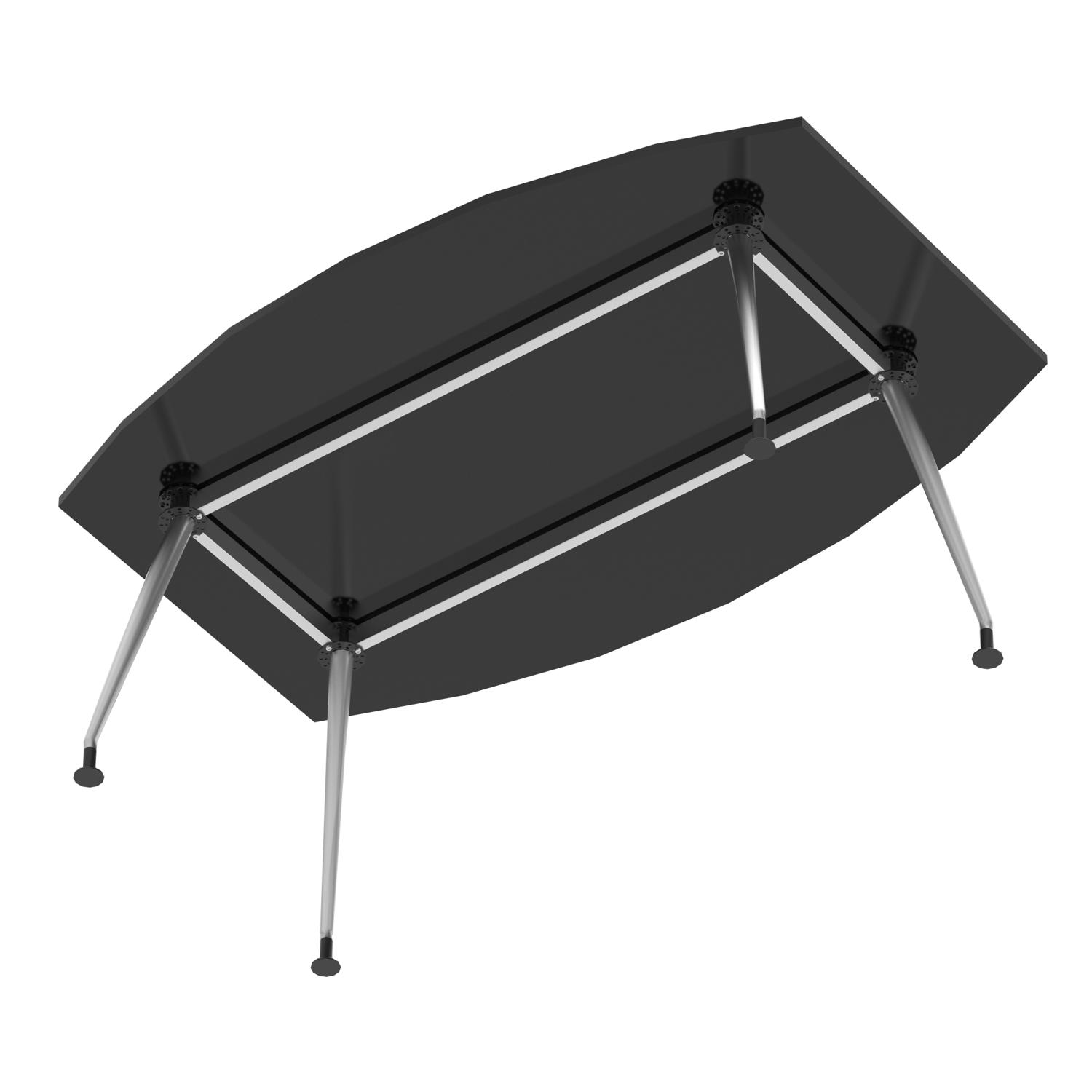High Gloss 1800mm Writable Boardroom Table Black Top