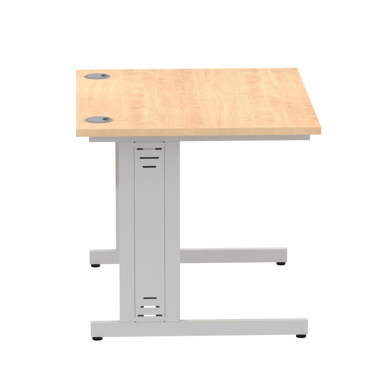 Impulse 1000 x 800mm Straight Office Desk Maple Top Silver Cable Managed Leg Impulse 1000 x 800mm Straight Office Desk Maple Top Silver Cable Managed Leg