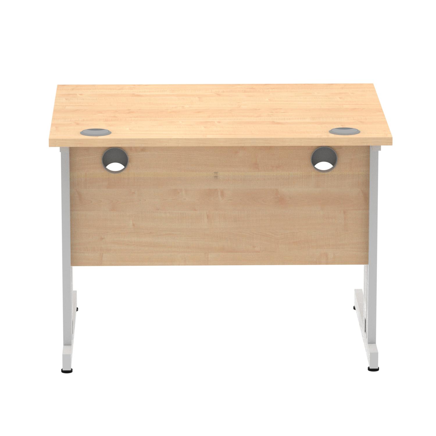 Impulse 1000 x 800mm Straight Office Desk Maple Top Silver Cable Managed Leg Impulse 1000 x 800mm Straight Office Desk Maple Top Silver Cable Managed Leg