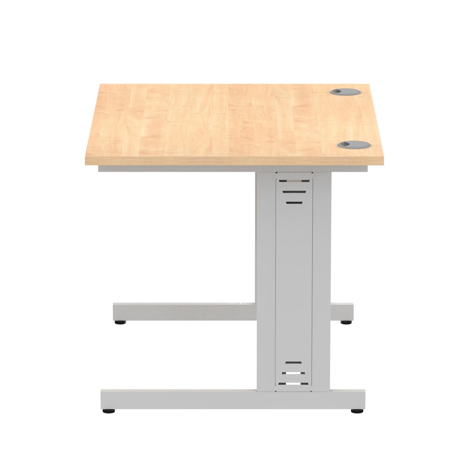 Impulse 1000 x 800mm Straight Office Desk Maple Top Silver Cable Managed Leg Impulse 1000 x 800mm Straight Office Desk Maple Top Silver Cable Managed Leg