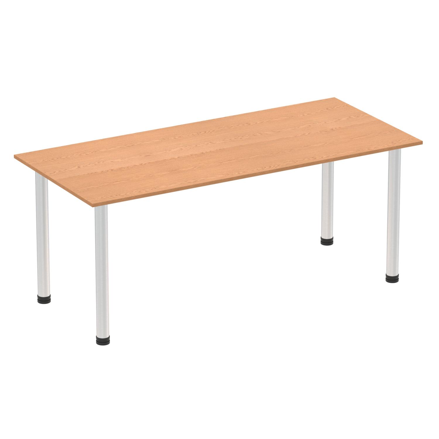 Impulse Straight Table With Post Leg (Oak)