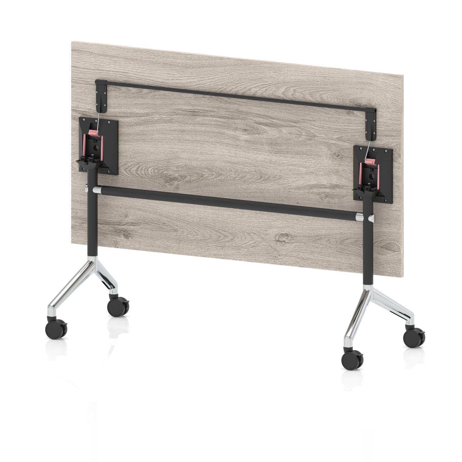 Impulse 1600mm Flip Top Rectangular Table Grey Oak Top