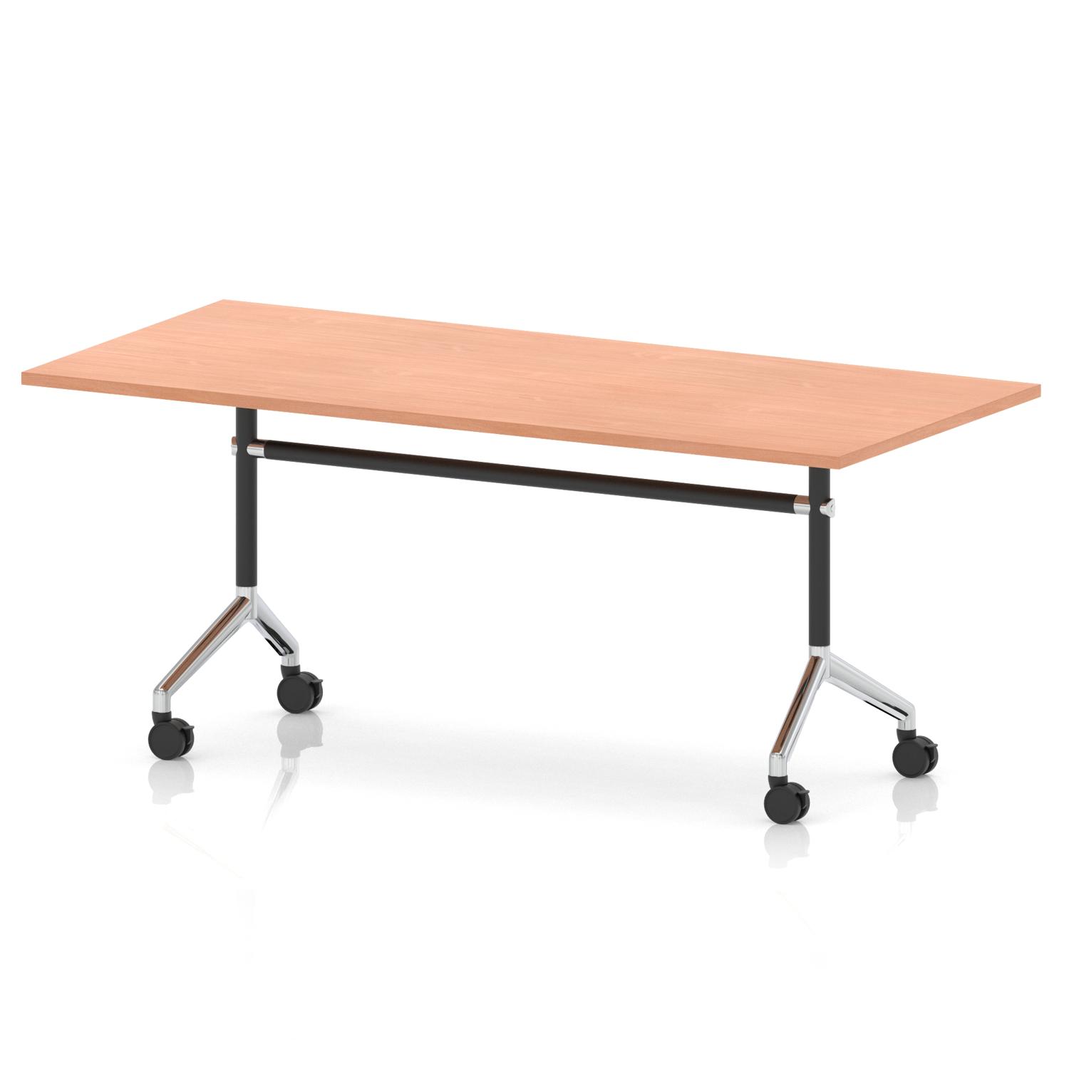 Impulse 1800mm Flip Top Rectangular Table Beech Top Impulse 1800mm Flip Top Rectangular Table Beech Top