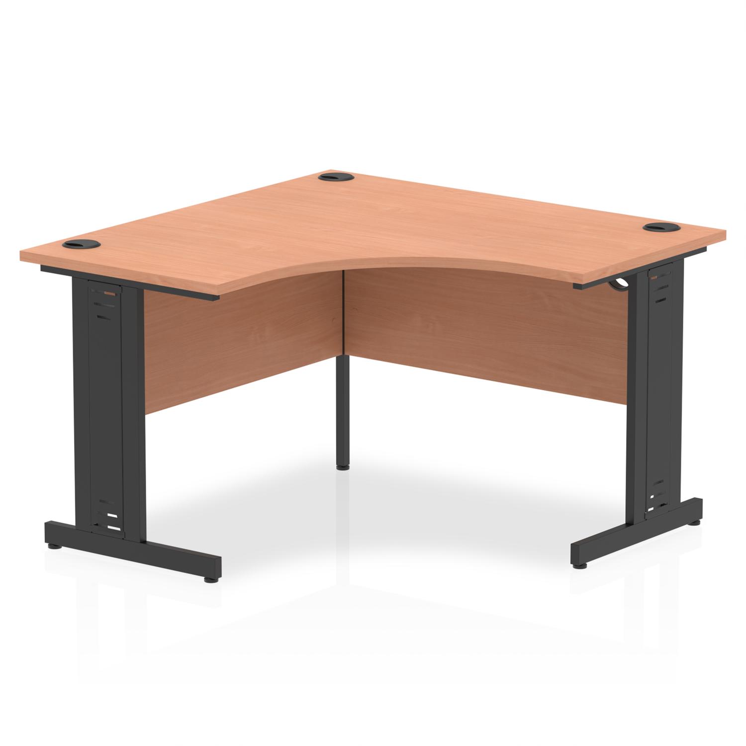 Impulse 1200mm Corner Office Desk Beech Top Black Cable Managed Leg Impulse 1200mm Corner Office Desk Beech Top Black Cable Managed Leg