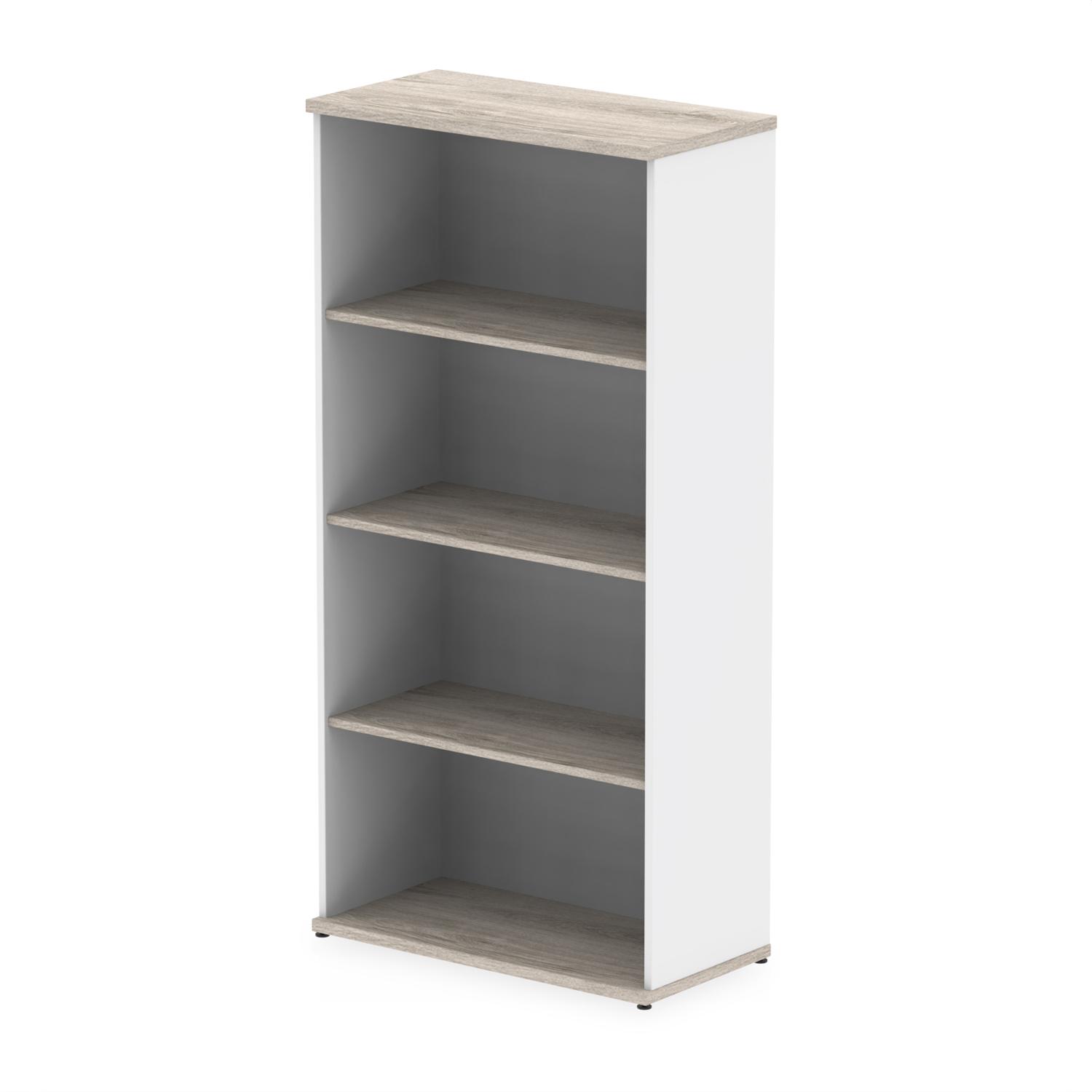 Impulse 1600mm Bookcase Grey Oak and White