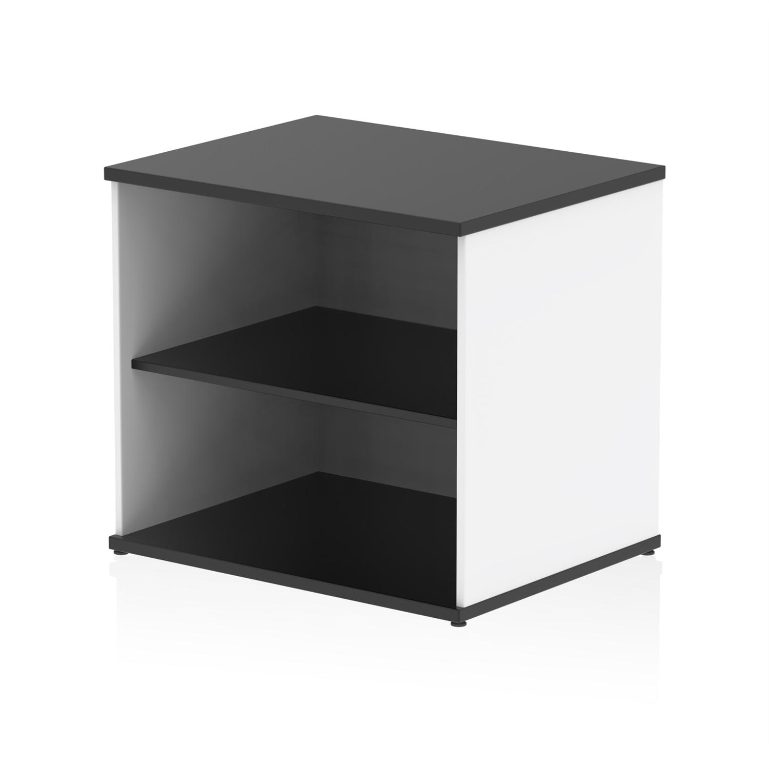 Impulse 600mm Deep Desk High Bookcase Black and White