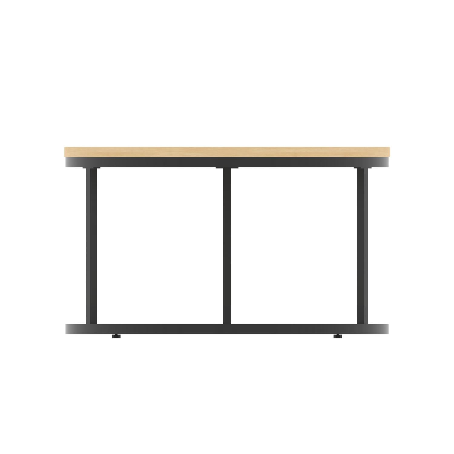 Impulse 800mm Round Coffee Table With Metal Frame Maple Top Black Leg Impulse 800mm Round Coffee Table With Metal Frame Maple Top Black Leg