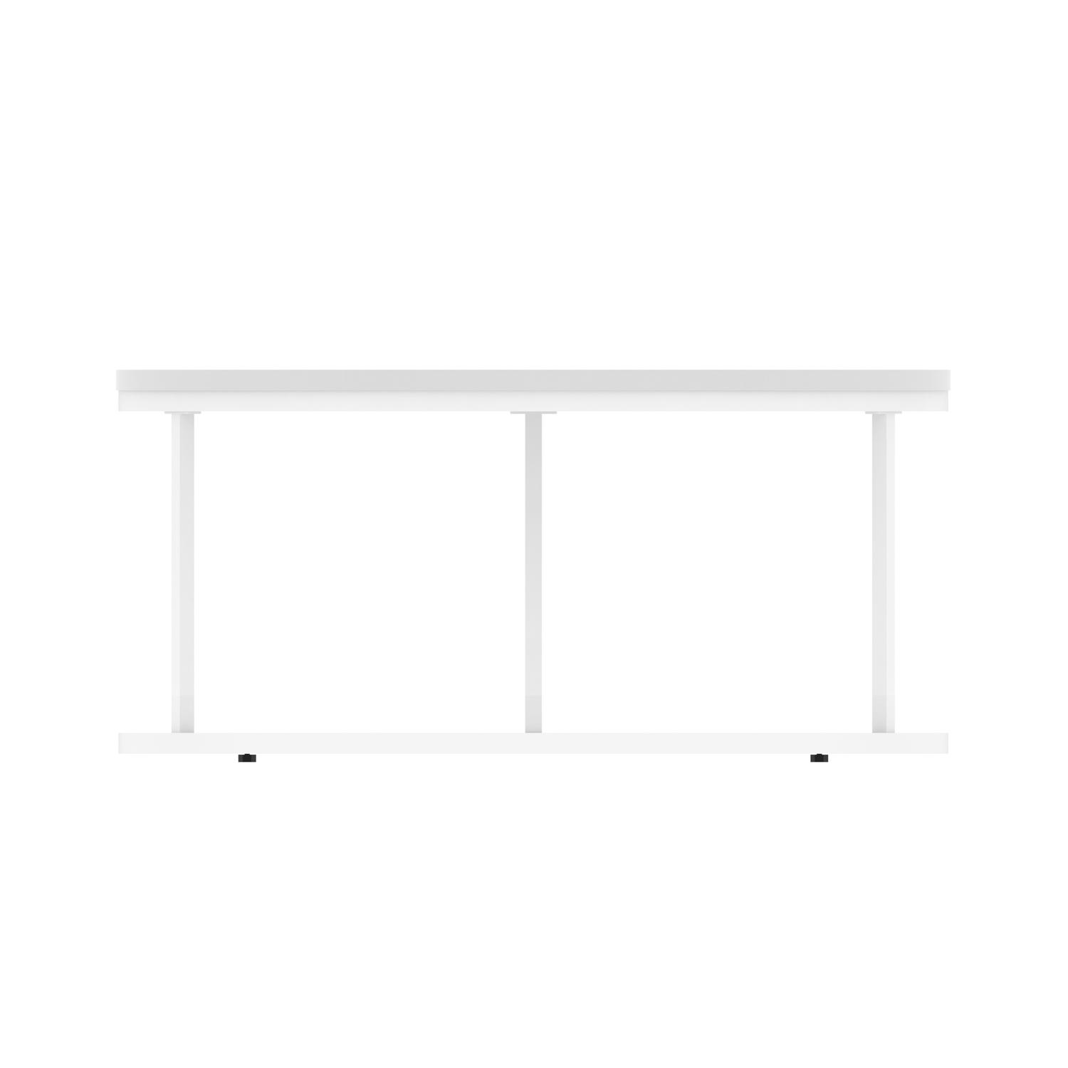 Impulse 1000mm Round Coffee Table With Metal Frame White Top White Leg