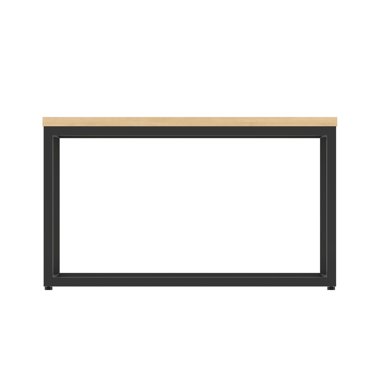 Impulse 800mm Square Coffee Table With Metal Frame Maple Top Black Leg