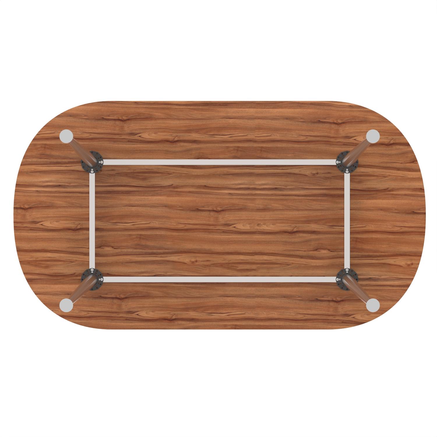 Impulse 1800mm Boardroom Table With Silver Leg Frame Walnut Top