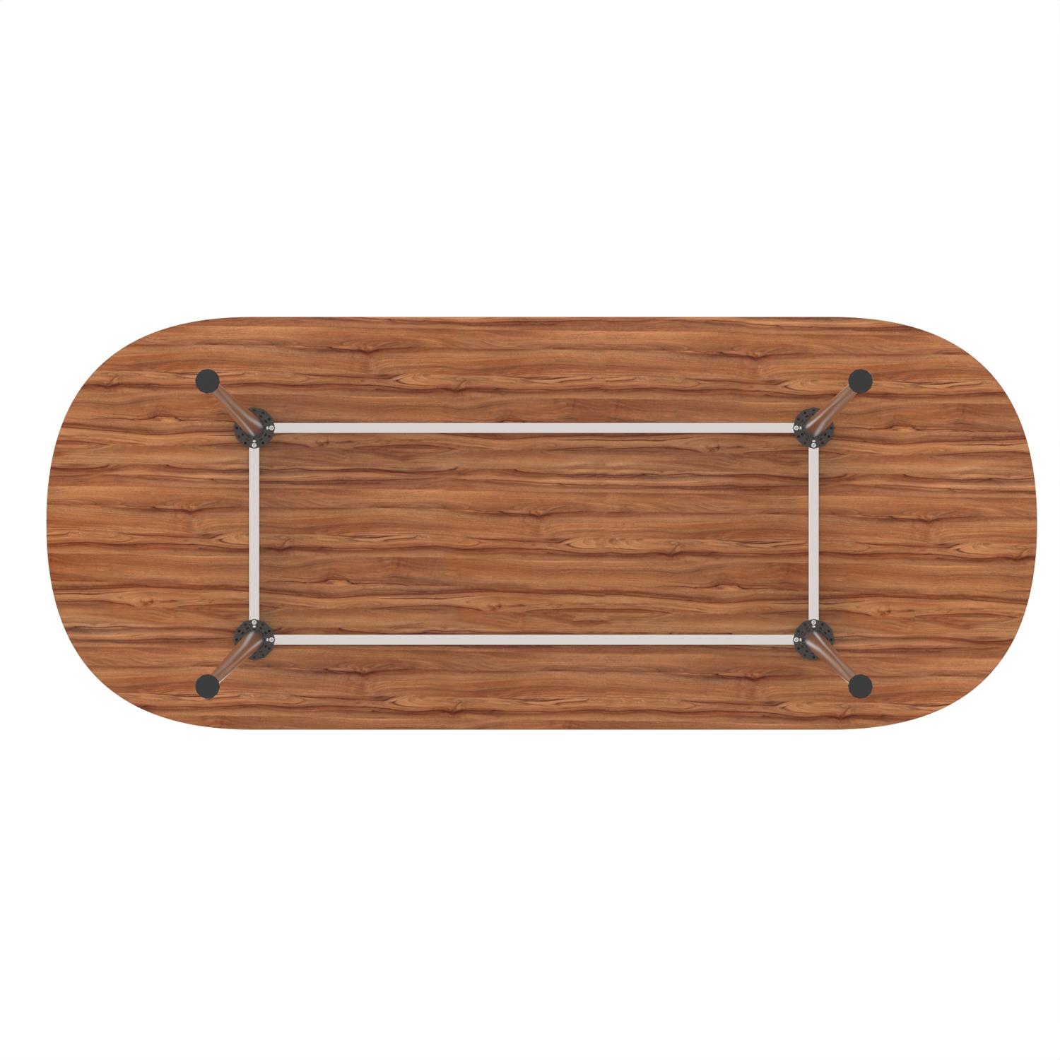 Impulse 2400mm Boardroom Table With Silver Leg Frame Walnut Top