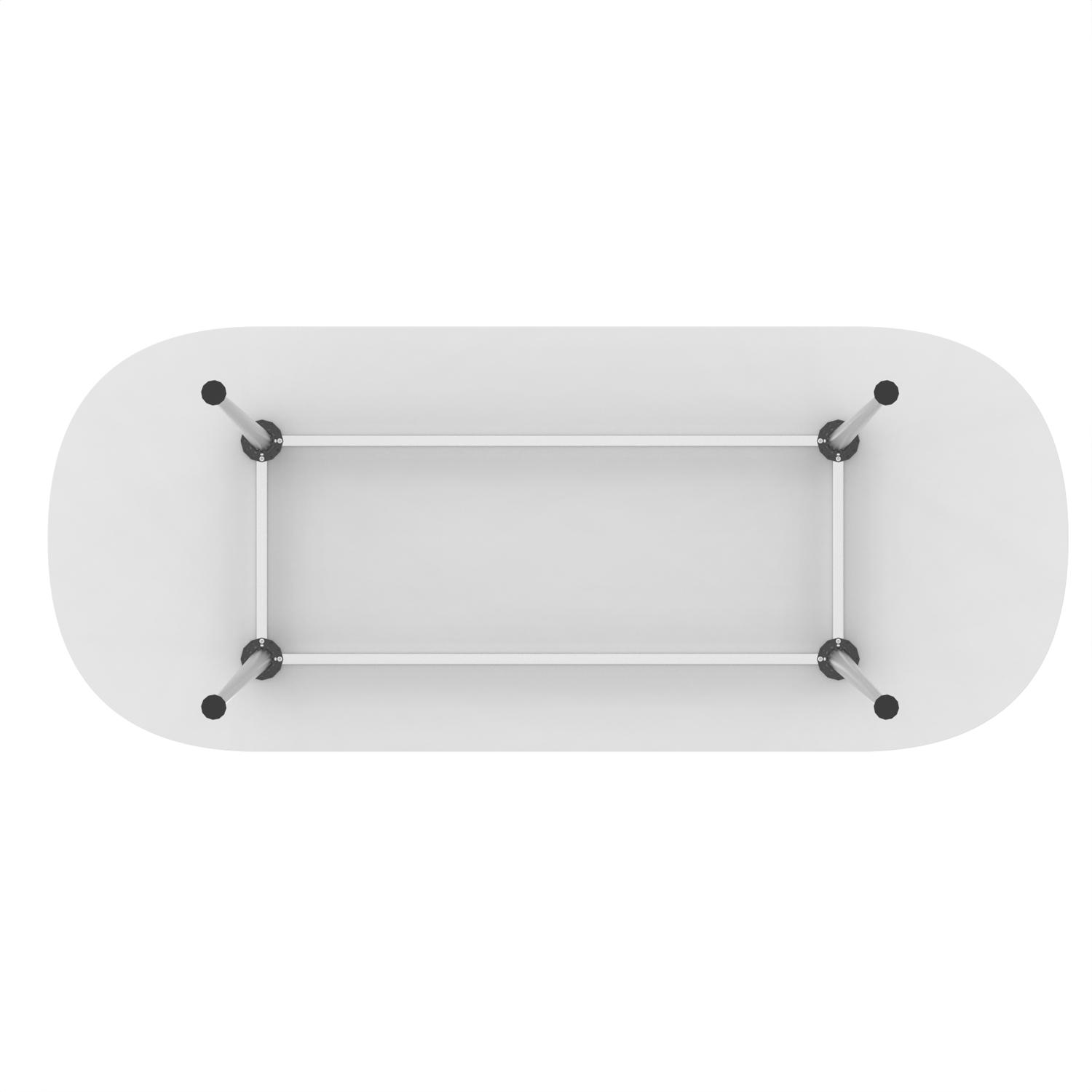 Impulse 2400mm Boardroom Table With Silver Leg Frame White Top