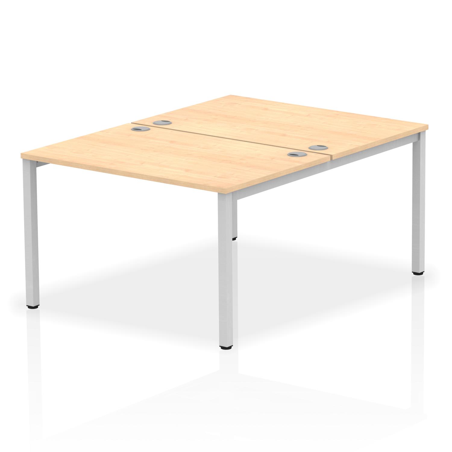 Impulse Bench B2B 2 Person 1200 Silver Frame Office Bench Desk Maple