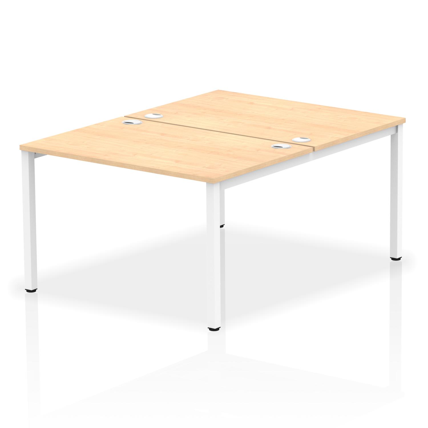 Impulse Bench B2B 2 Person 1200 White Frame Office Bench Desk Maple