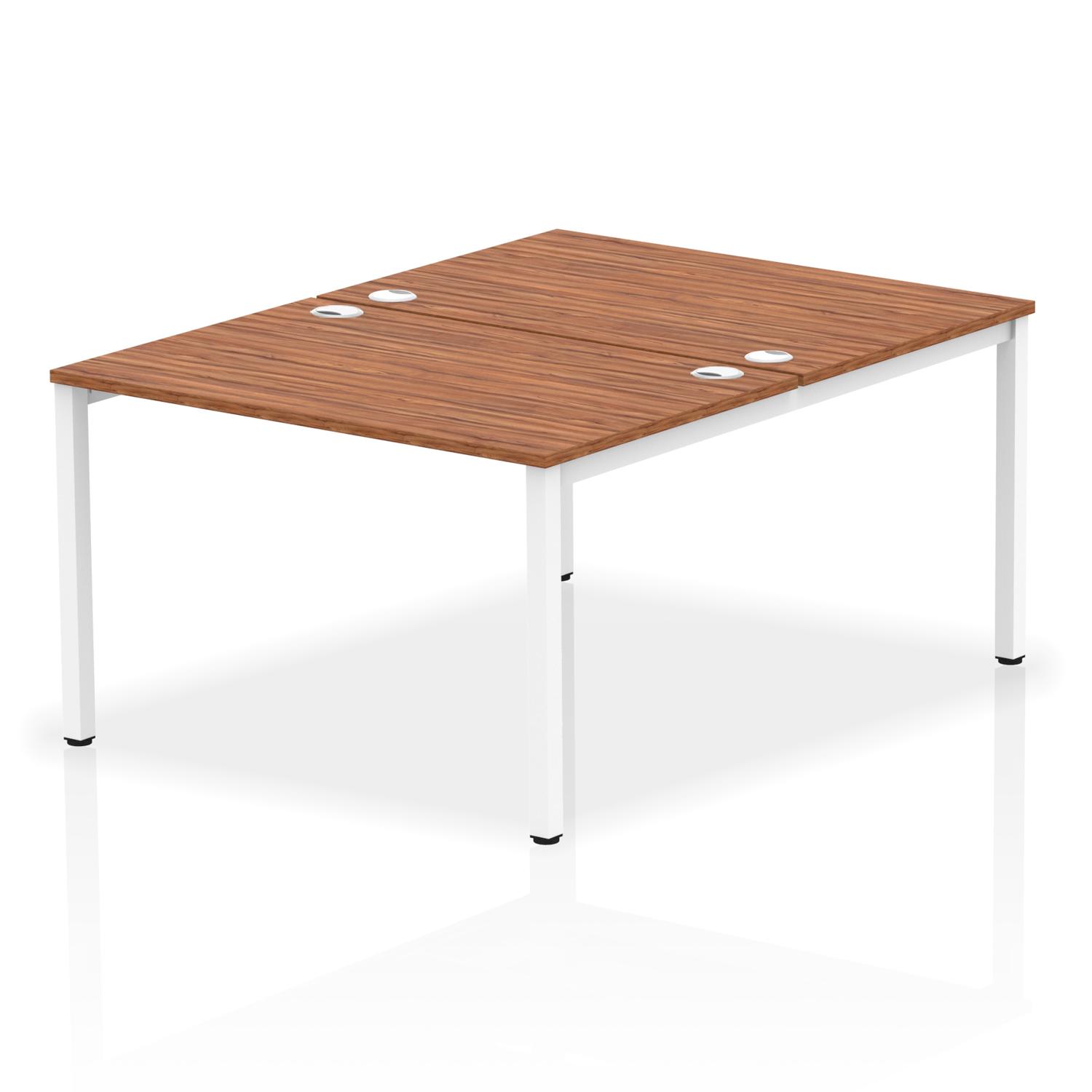 Impulse Bench B2B 2 Person 1200 White Frame Office Bench Desk Walnut