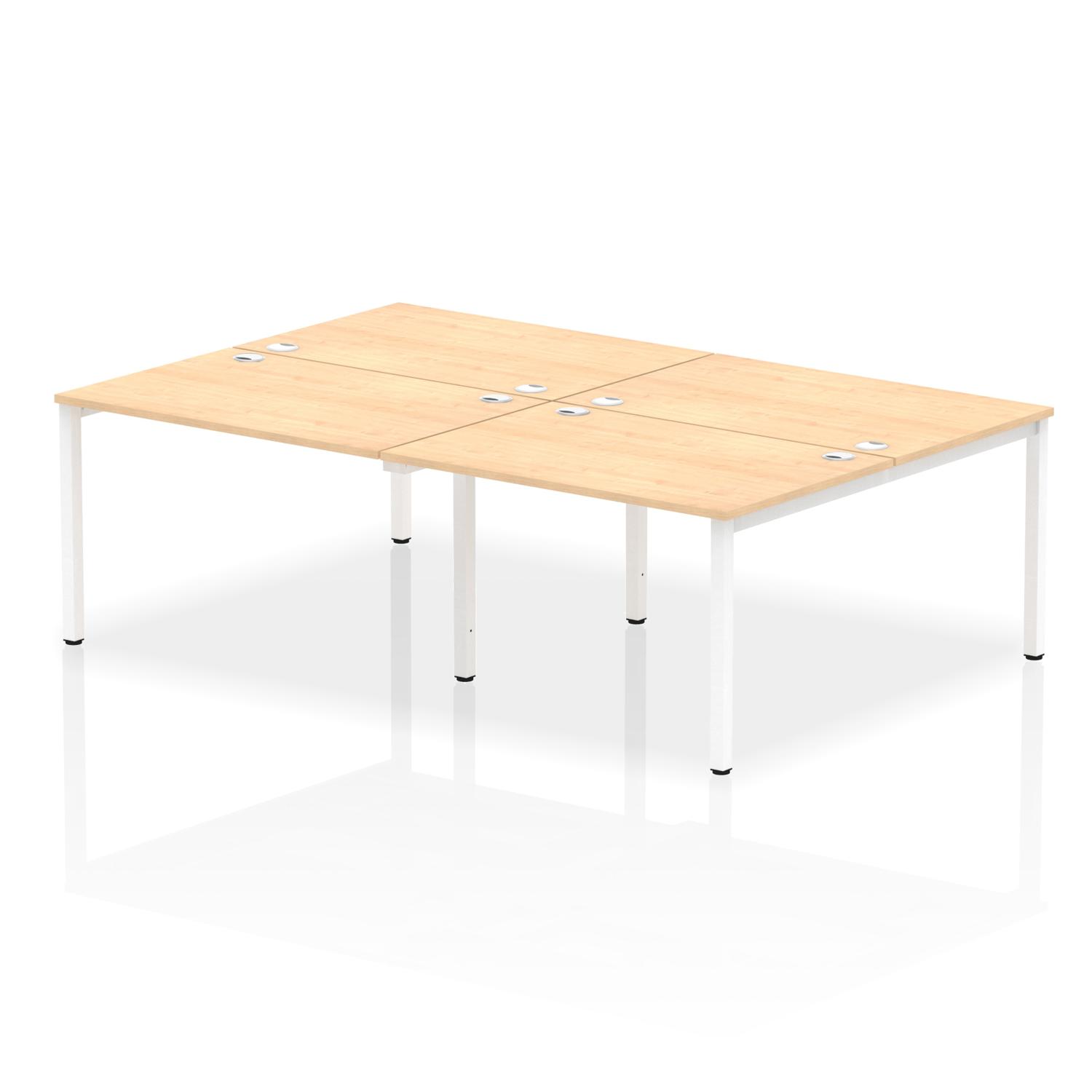 Impulse Bench B2B 4 Person 1200 White Frame Office Bench Desk Maple