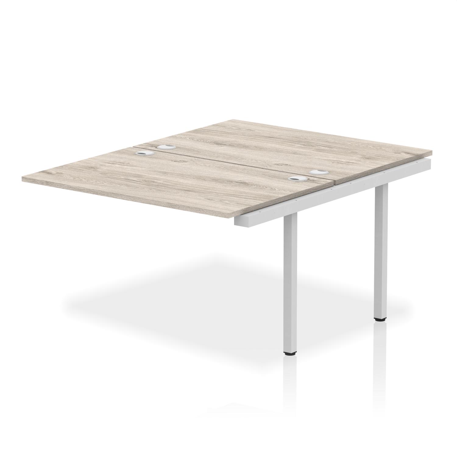 Impulse Bench B2B Ext Kit 1200 Silver Frame Office Bench Desk Grey Oak