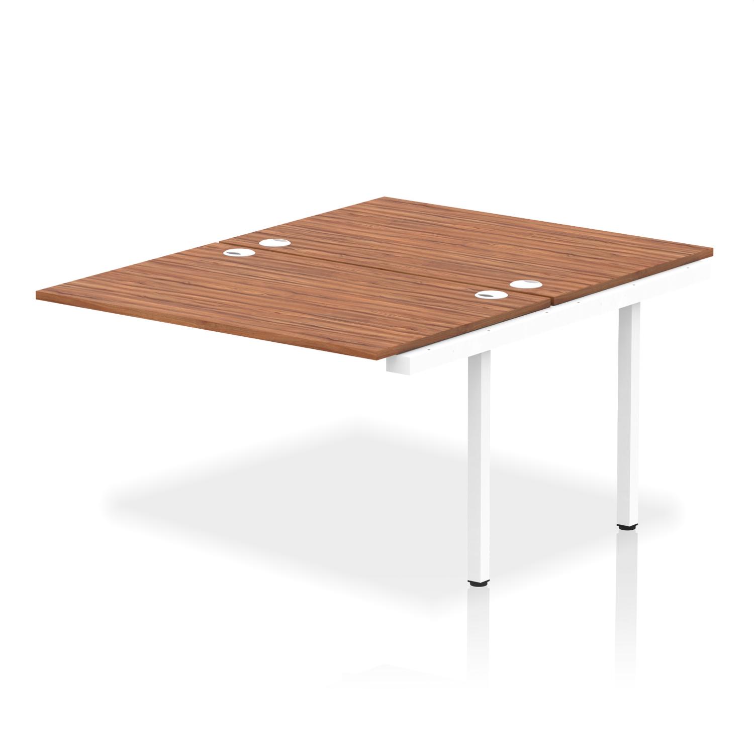 Impulse Bench B2B Ext Kit 1200 White Frame Office Bench Desk Walnut