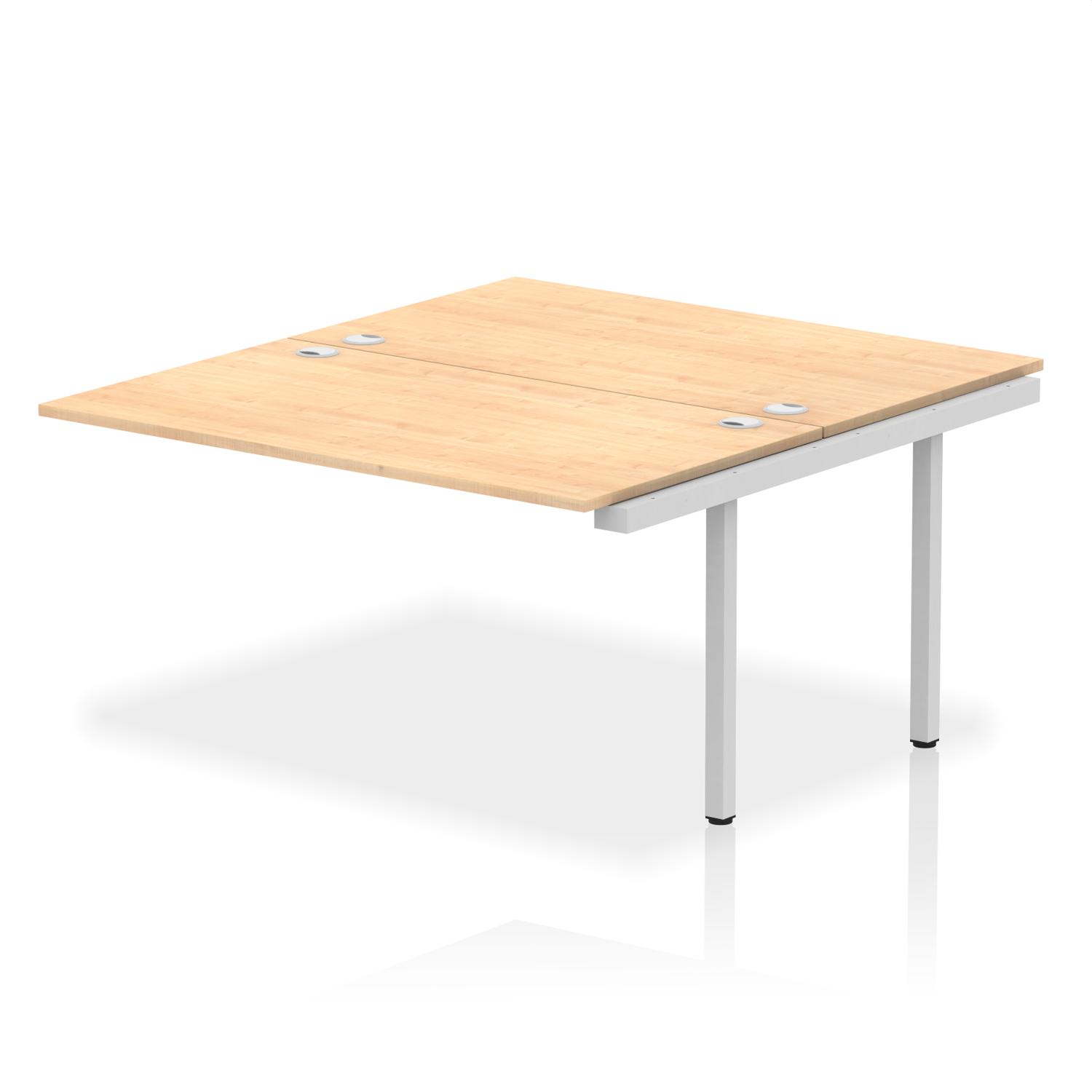 Impulse Bench B2B Ext Kit 1400 Silver Frame Office Bench Desk Maple