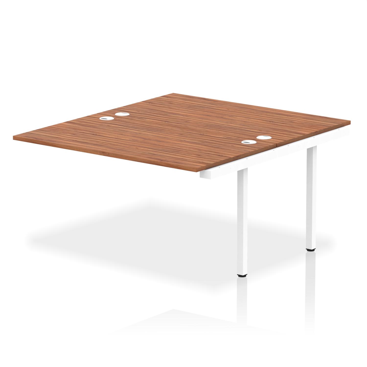 Impulse Bench B2B Ext Kit 1400 White Frame Office Bench Desk Walnut
