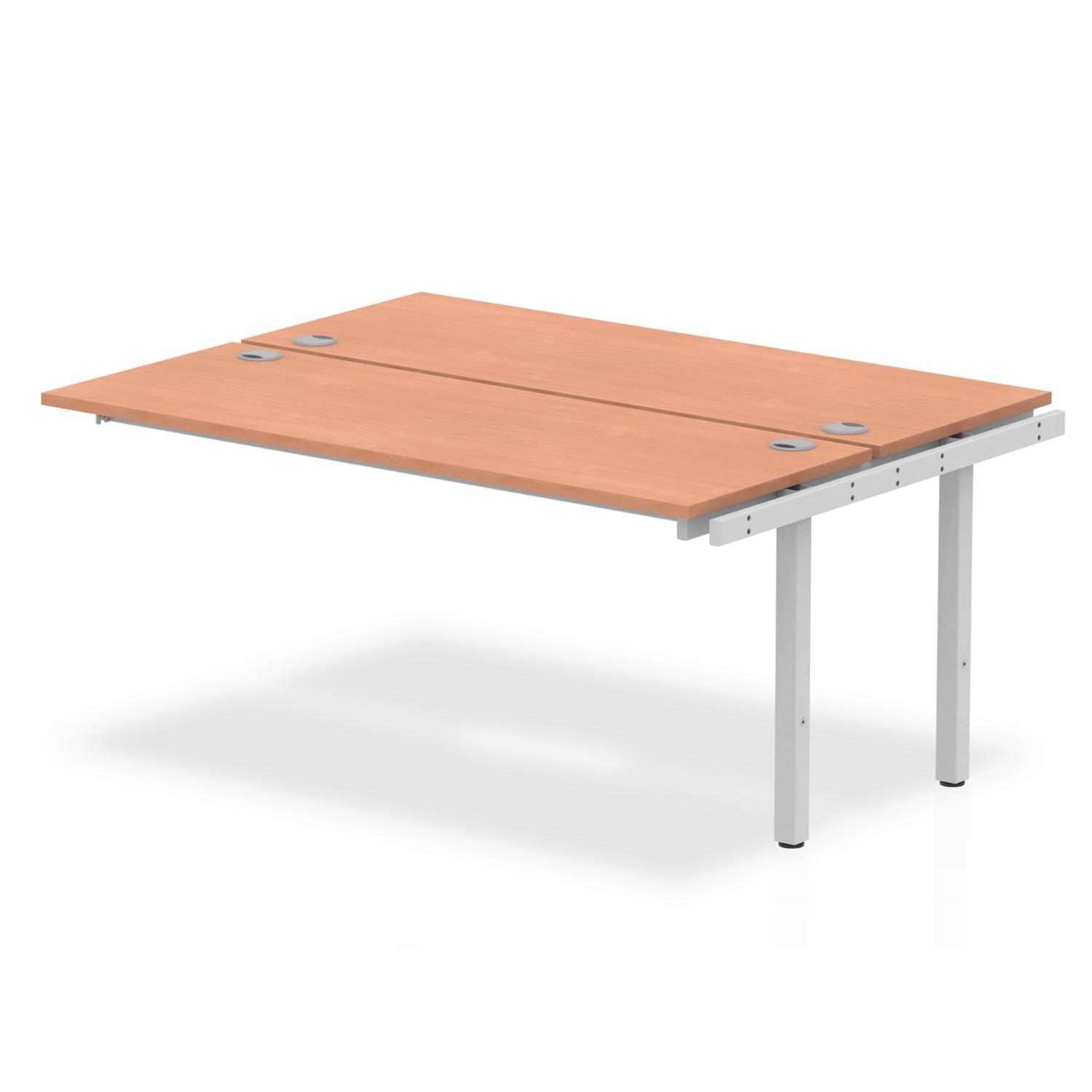 Impulse Bench B2B Ext Kit 1600 Silver Frame Office Bench Desk Beech