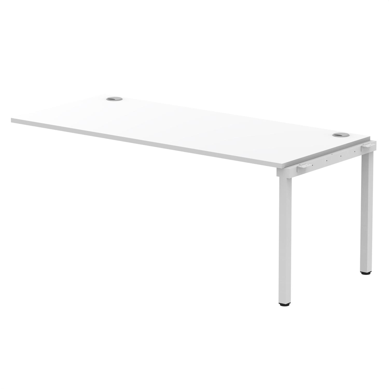 Impulse Bench Single Row Ext Kit 1800 Silver Frame Office Bench Desk White Impulse Bench Single Row Ext Kit 1800 Silver Frame Office Bench Desk White