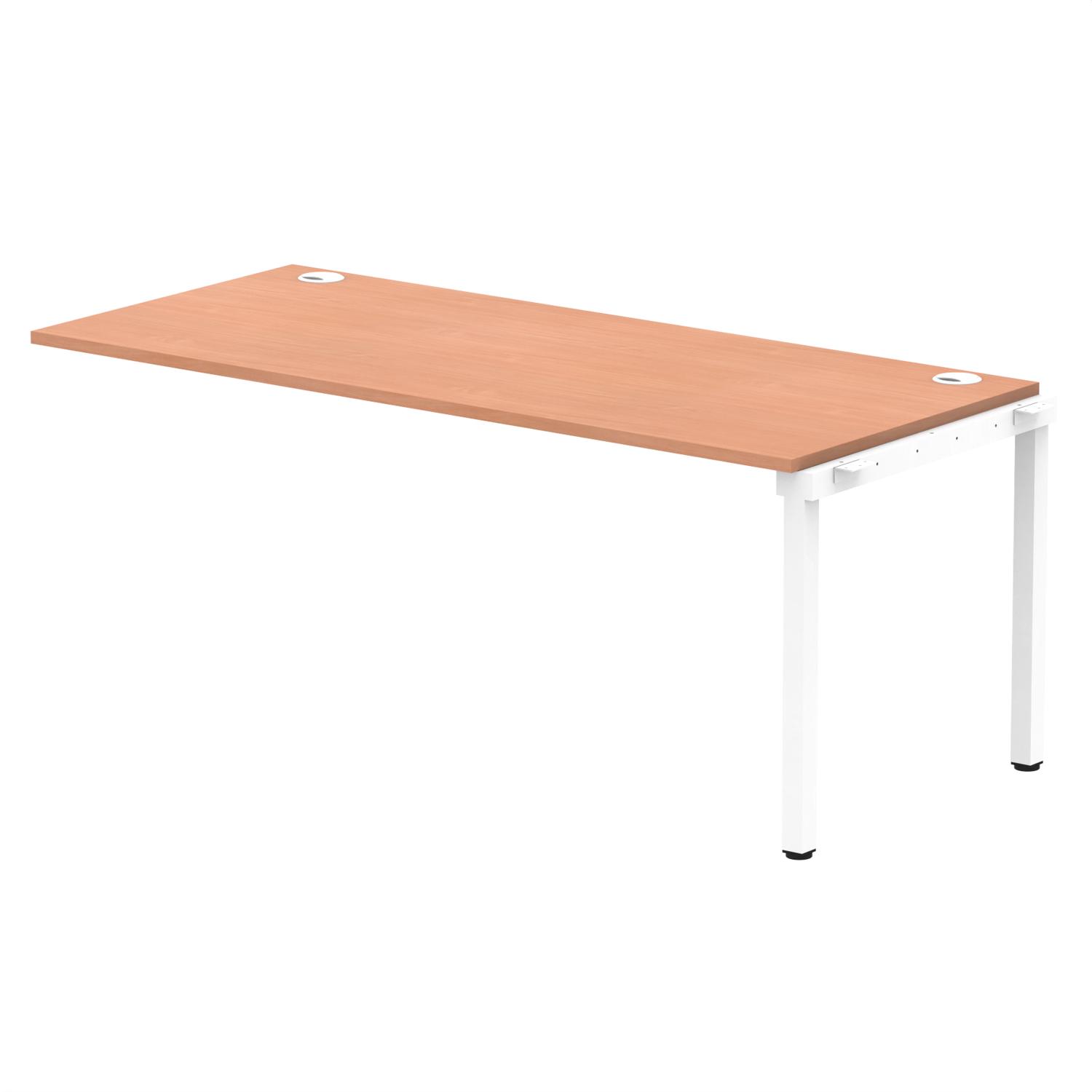 Impulse Bench Single Row Ext Kit 1800 White Frame Office Bench Desk Beech