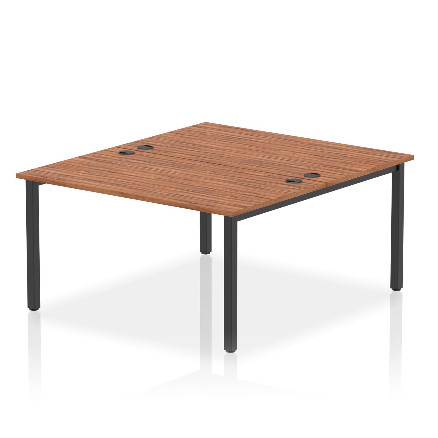 Impulse Bench B2B 2 Person 1400 Black Frame Office Bench Desk Walnut