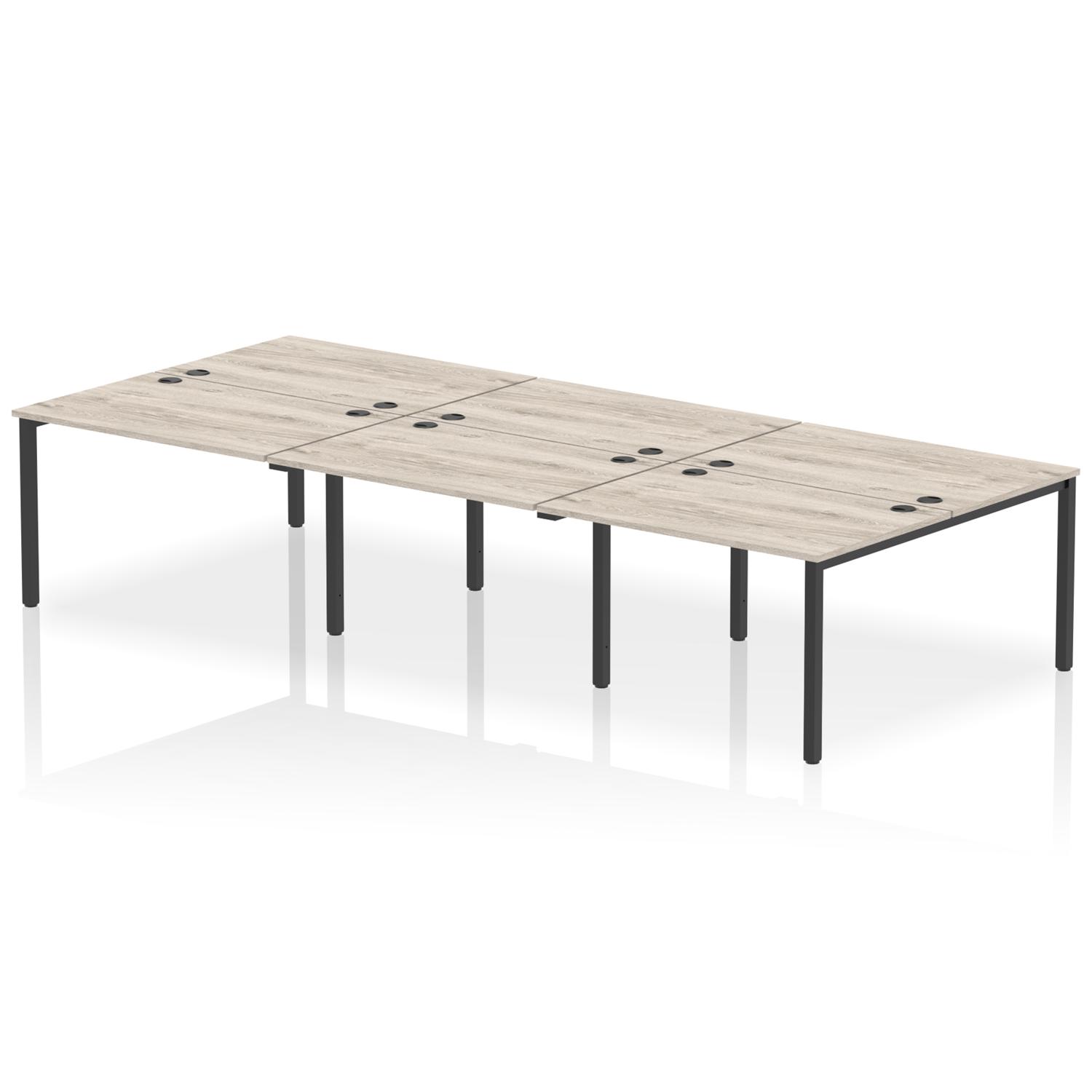 Impulse B2B Bench Desk - 6 Person (Grey Oak)