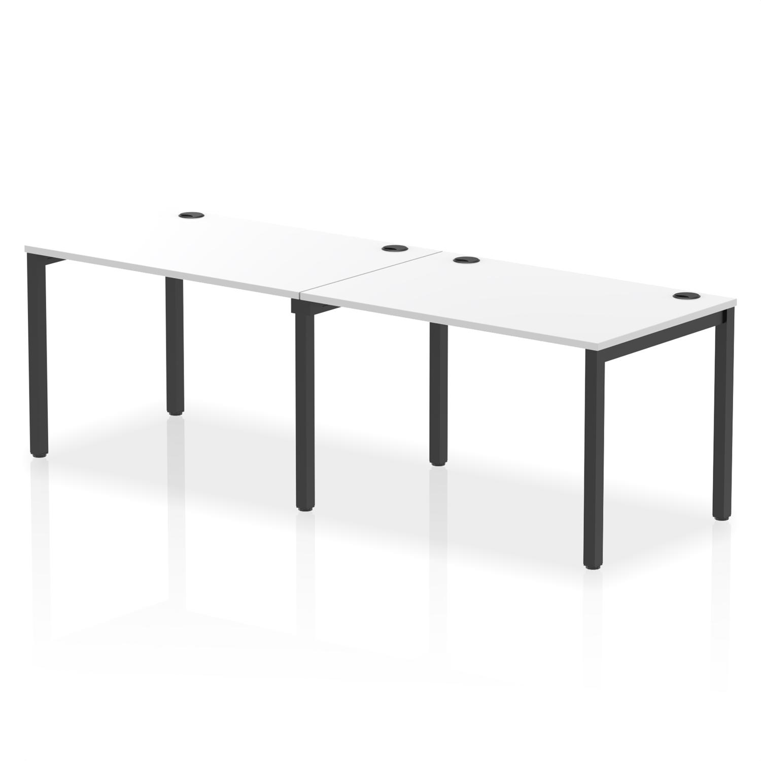 Impulse Bench Single Row 2 Person 1200 Black Frame Office Bench Desk White