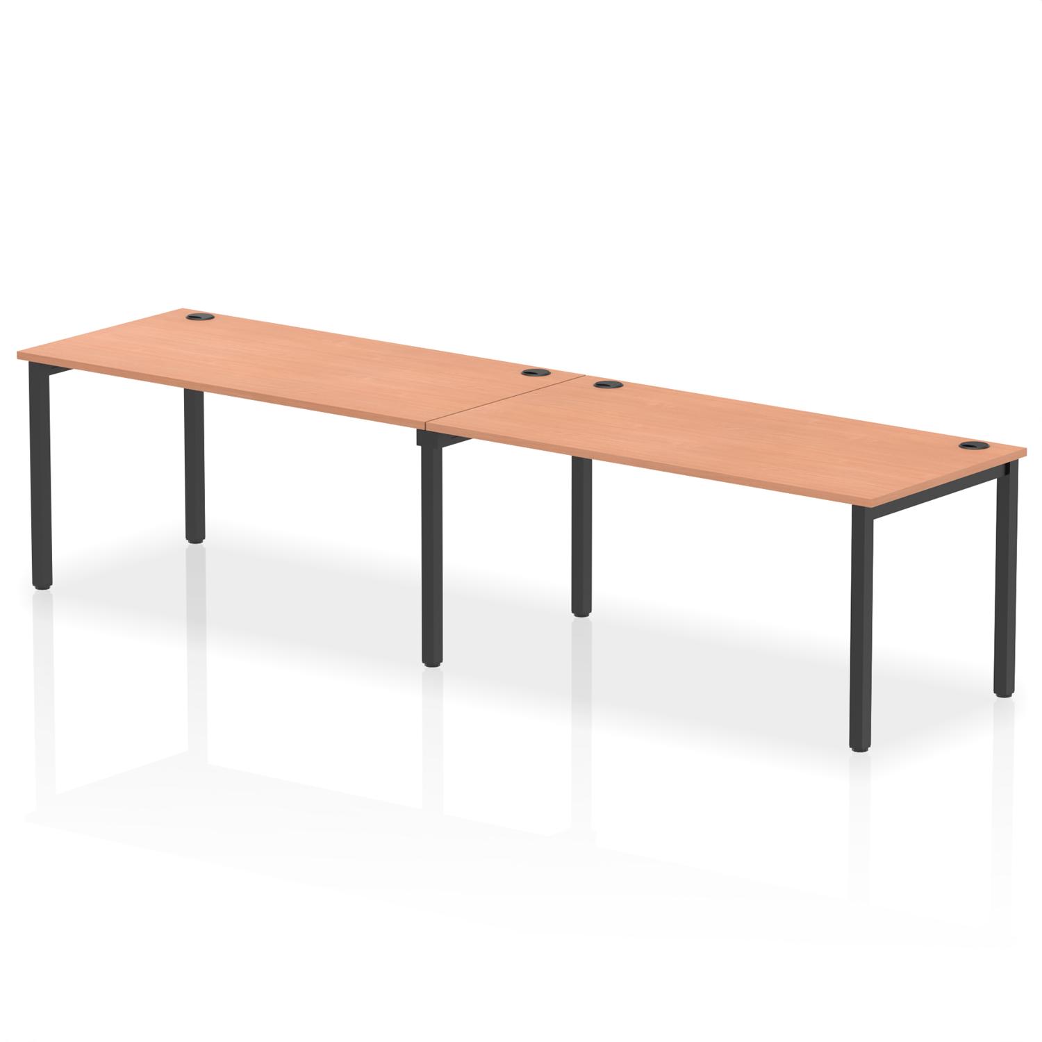 Impulse Bench Single Row 2 Person 1600 Black Frame Office Bench Desk Beech