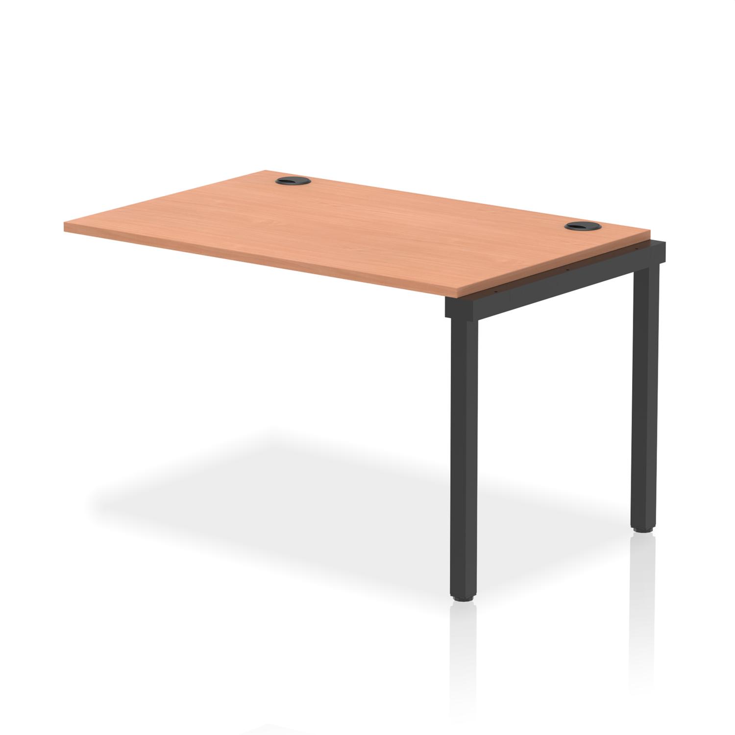 Impulse Bench Single Row Ext Kit 1200 Black Frame Office Bench Desk Beech